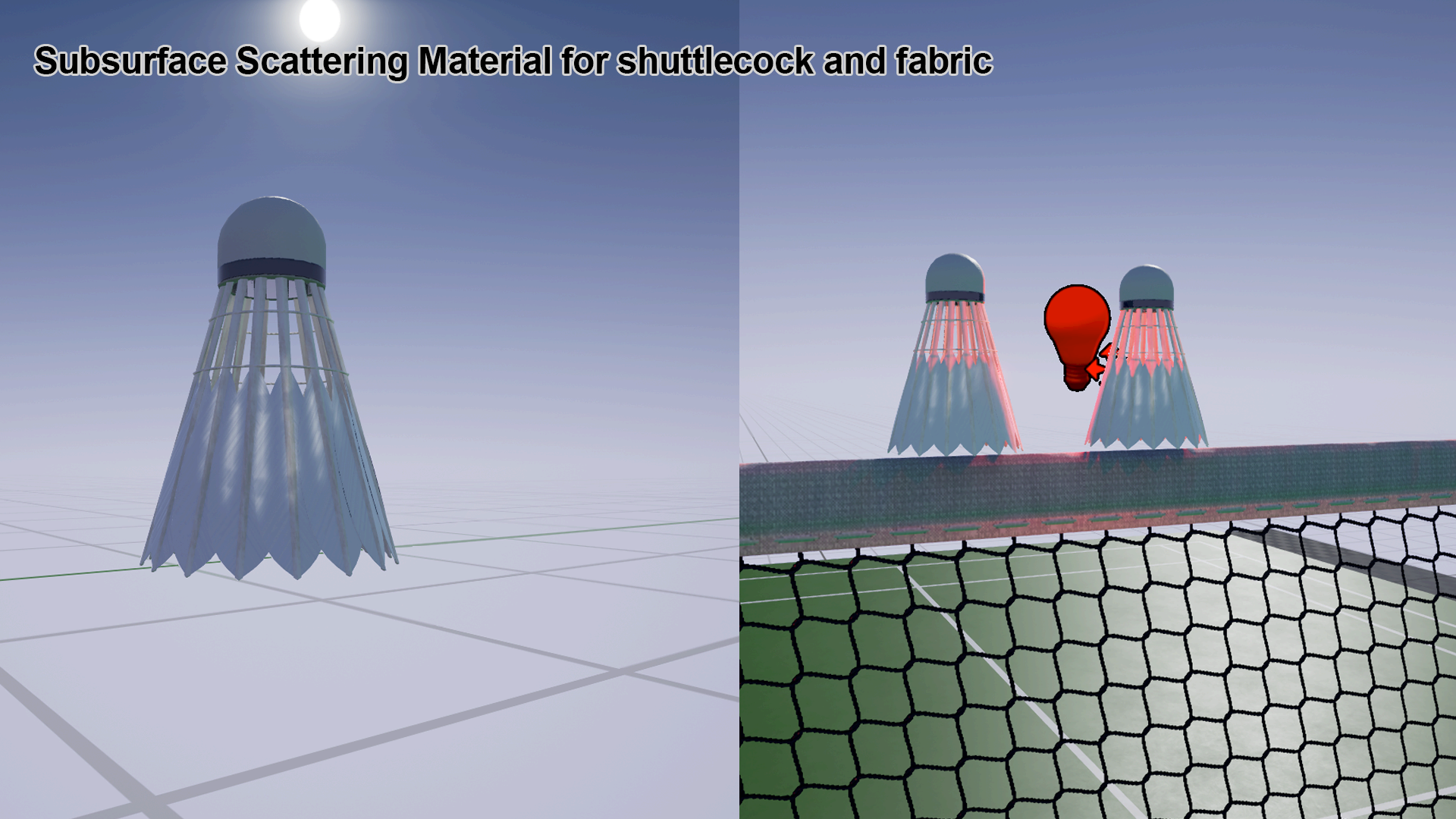 Sport Badminton 虚幻4 UE4 网球场 羽毛球 球拍 场景 素材包插图3