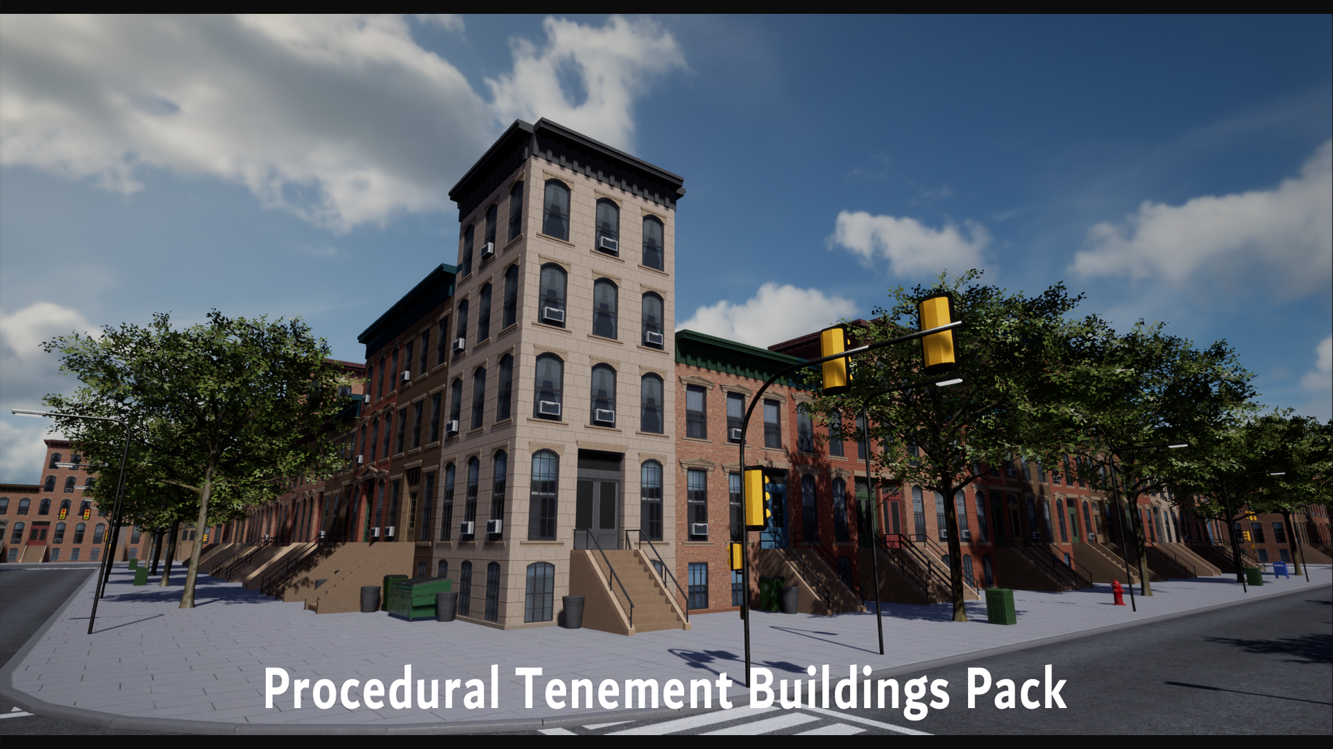 城市交通街道生成蓝图 虚幻4 ue4 Procedural Tenement Buildings