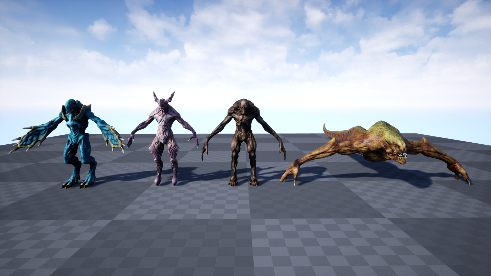 反派变异体怪物游戏角色含动画 虚幻4 ue4 Creatures Mega Pack插图1