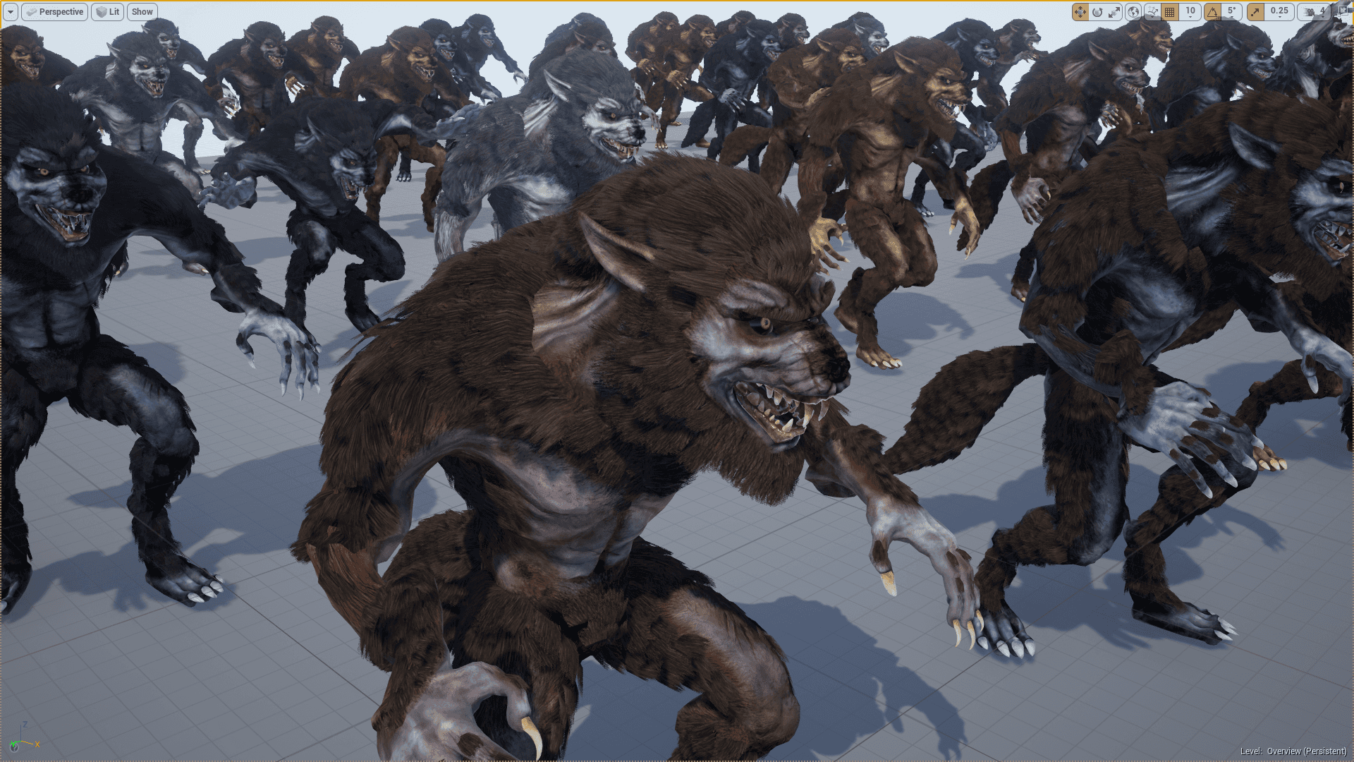 狼人 怪兽 动画 角色 虚幻4 UE4 Animated Werewolf插图2