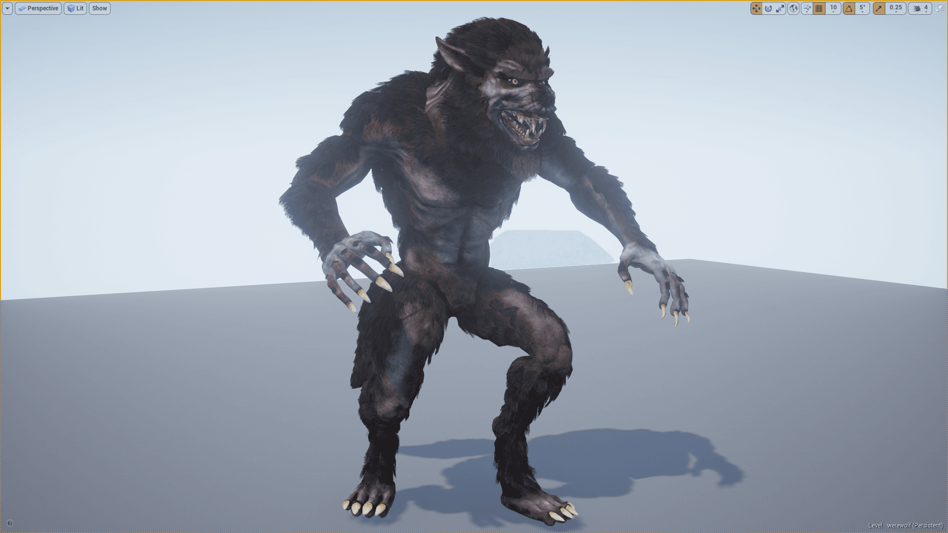 狼人 怪兽 动画 角色 虚幻4 UE4 Animated Werewolf