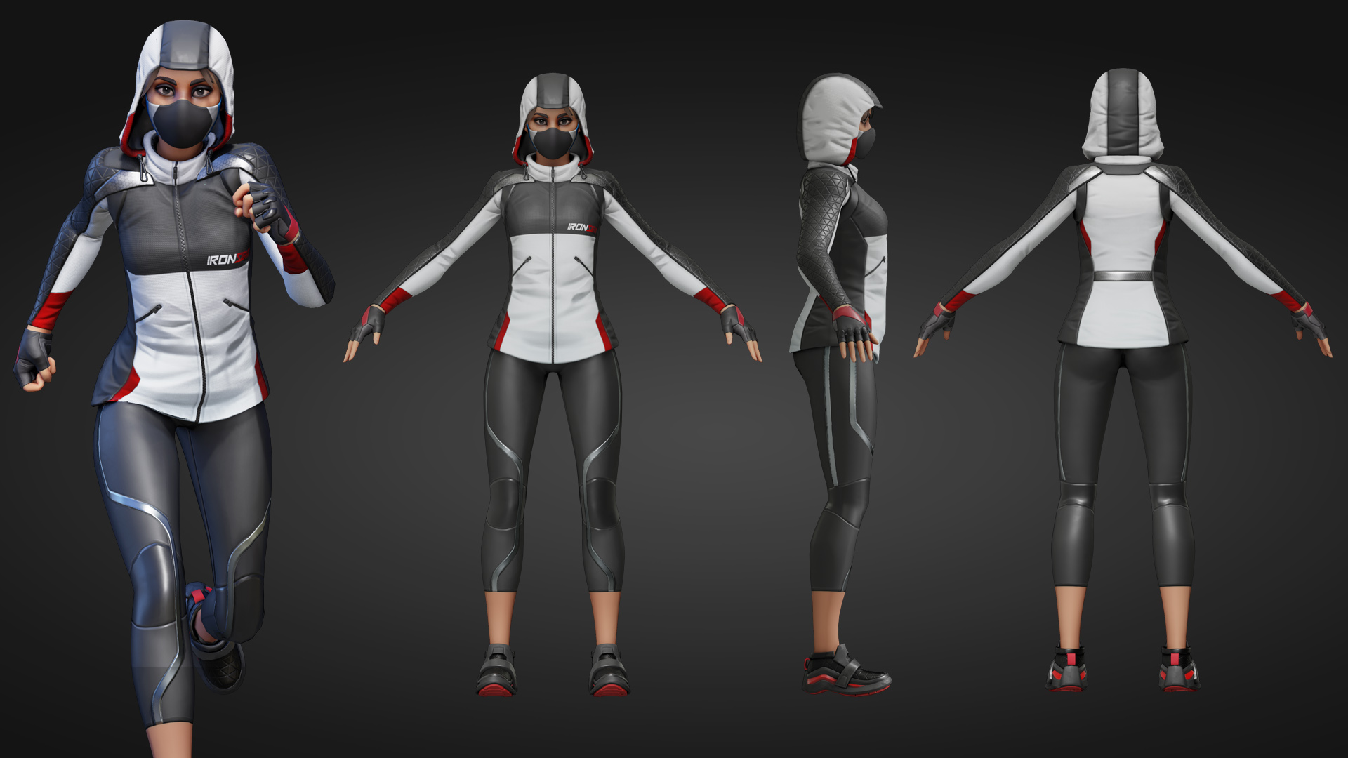 健身运动员女性角色 虚幻4 ue4 Workout Set for Stylized Female插图1