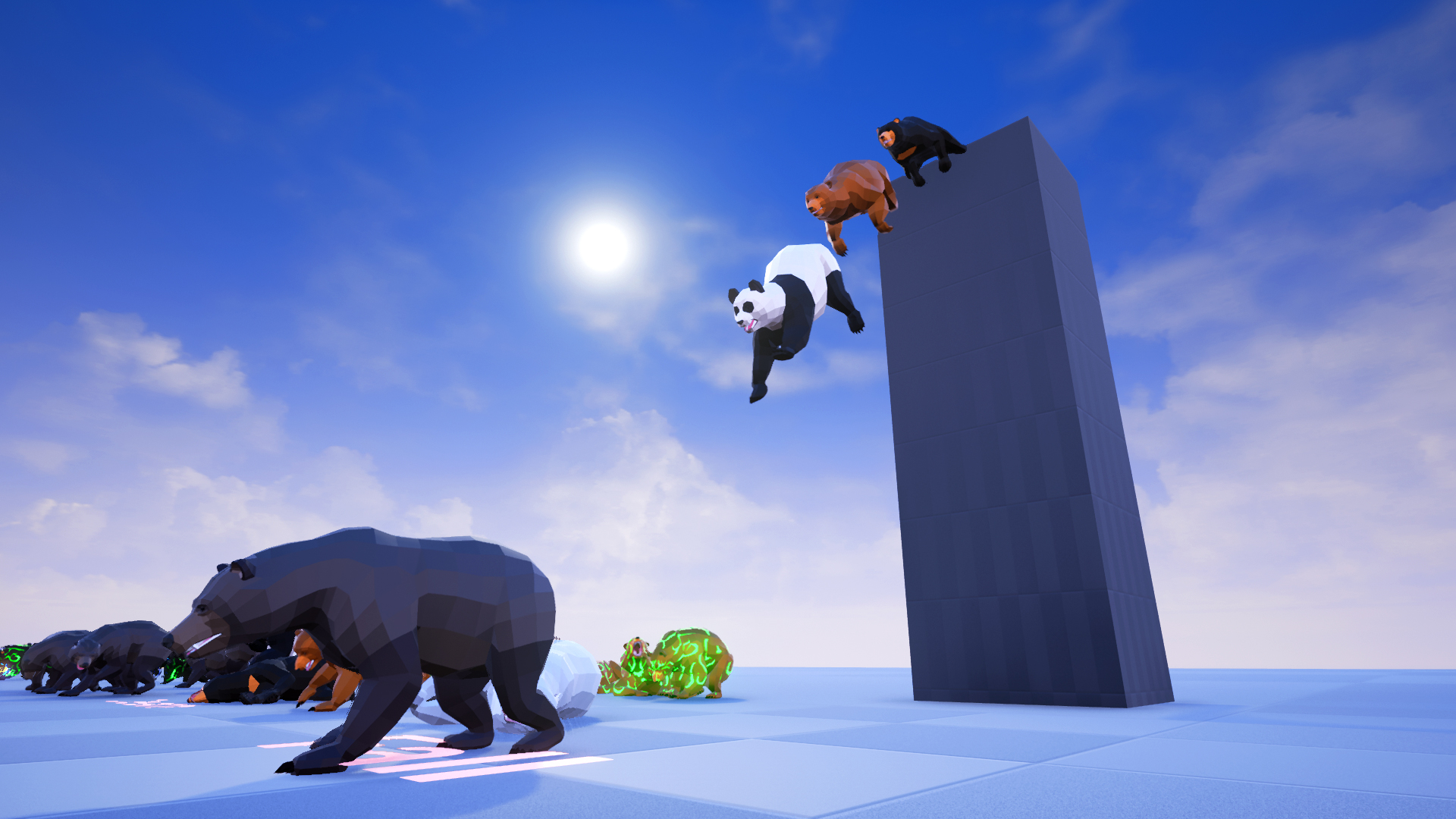 低模卡通熊猫棕熊北极熊游戏角色含动画 虚幻4 ue4 Poly Art Bear插图9
