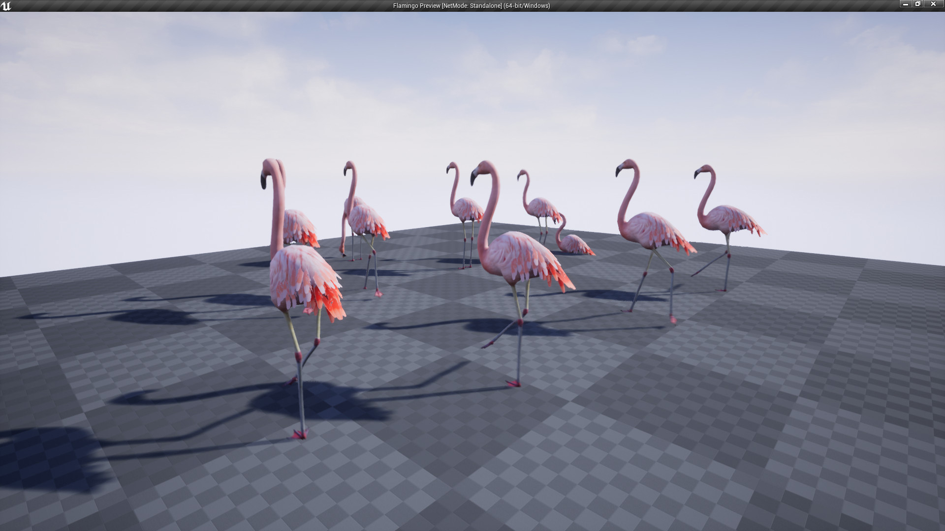 火烈鸟鸟类禽类动物游戏角色含动画 虚幻4 ue4 Flamingo Animated插图2