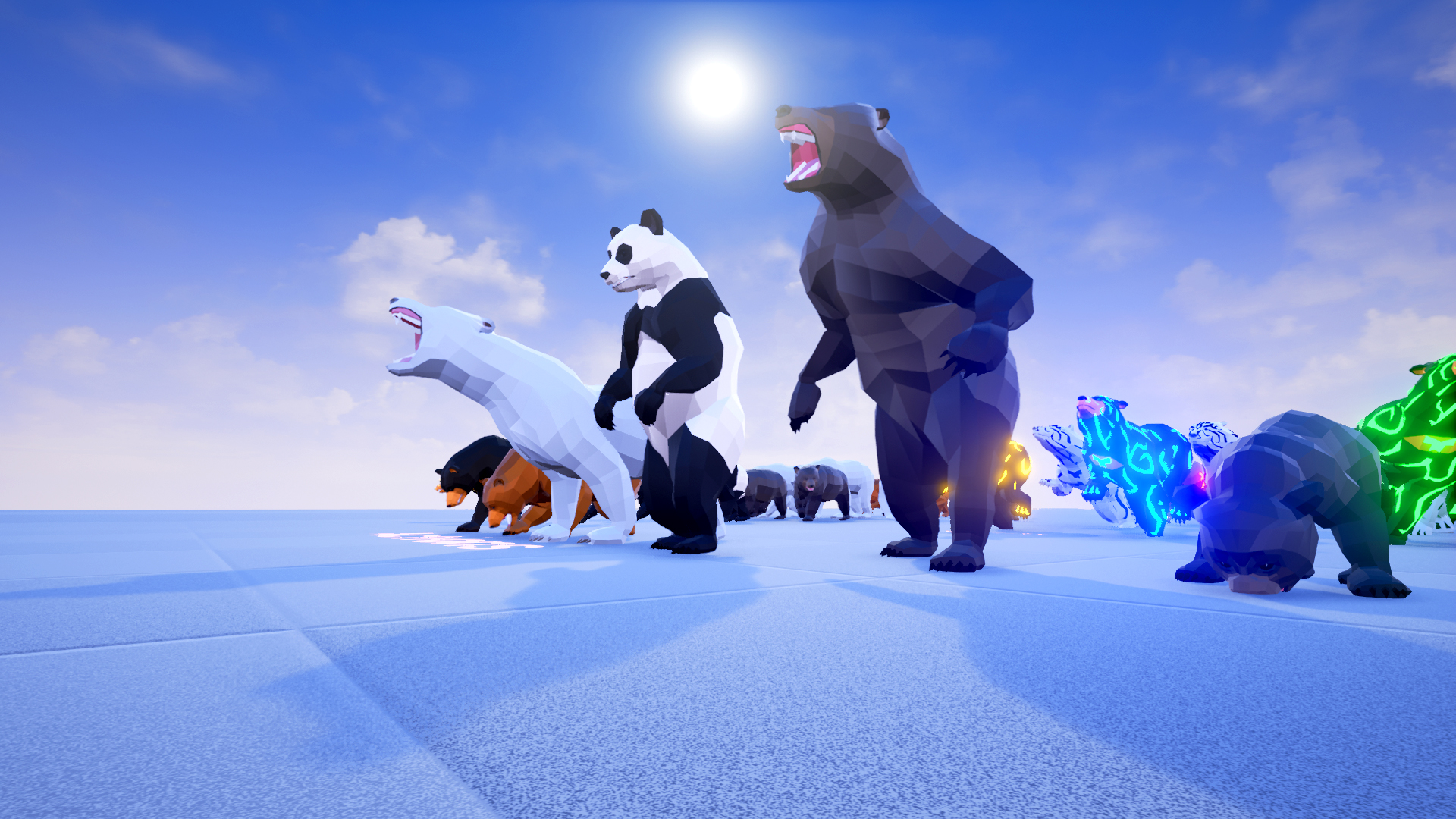 低模卡通熊猫棕熊北极熊游戏角色含动画 虚幻4 ue4 Poly Art Bear插图2