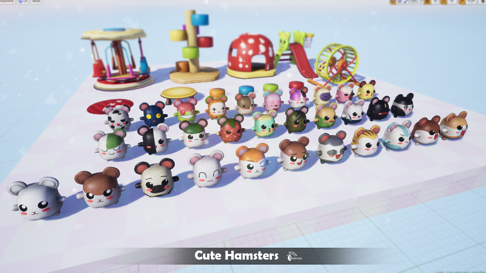 可爱 仓鼠 耗子 怪物 角色 虚幻4 UE4 Cute Hamsters