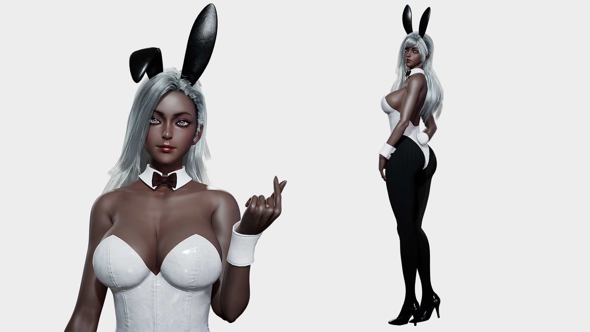 酒吧俱乐部兔女郎游戏角色重定向带表情 虚幻4 ue4 Bunny Girl插图3