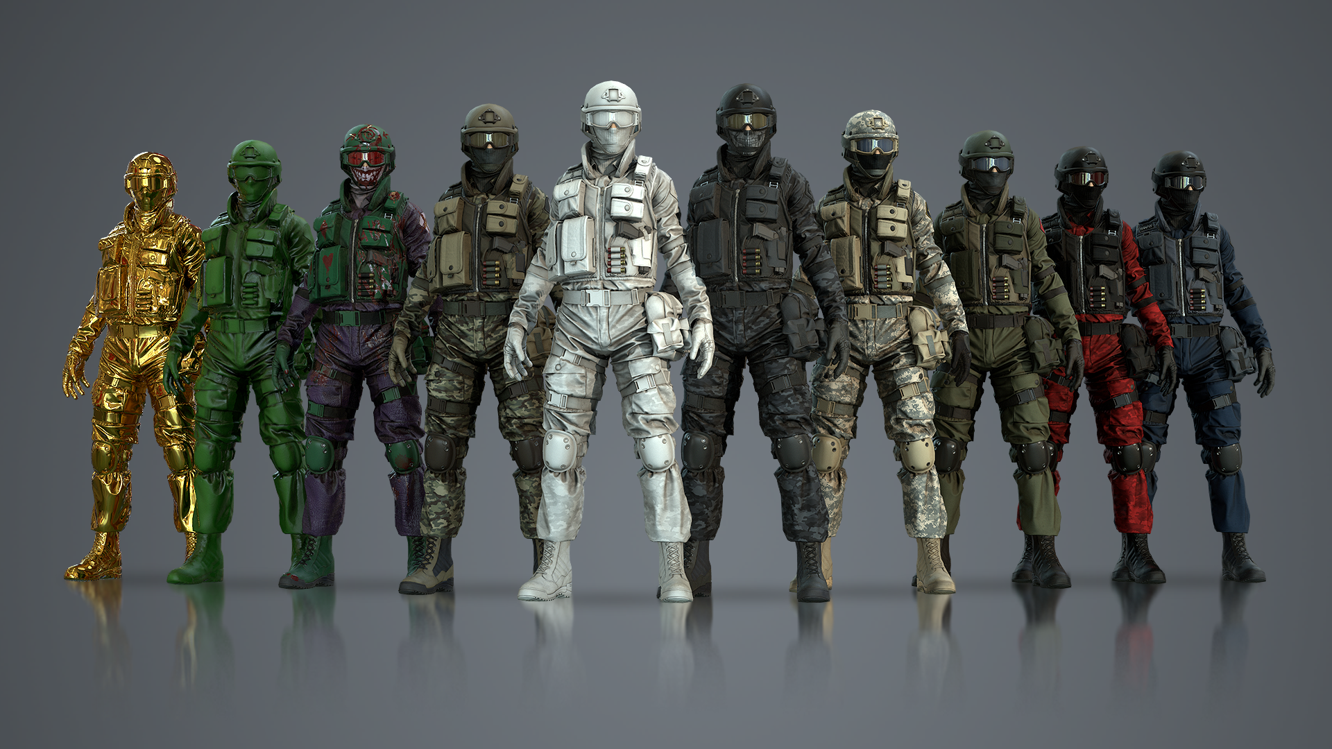 军队士兵角色重定向 虚幻ue4 Assault Character Pack Remastered