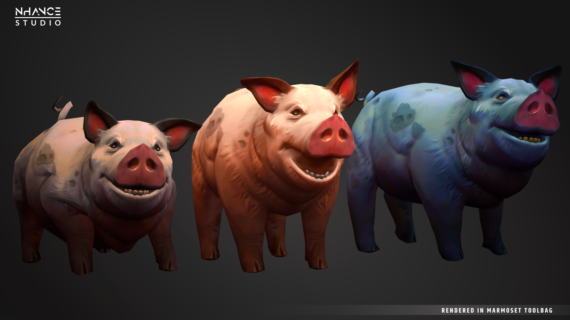 卡通漫画风家猪动物角色含动画 虚幻4 ue4 Stylized Fantasy Pig