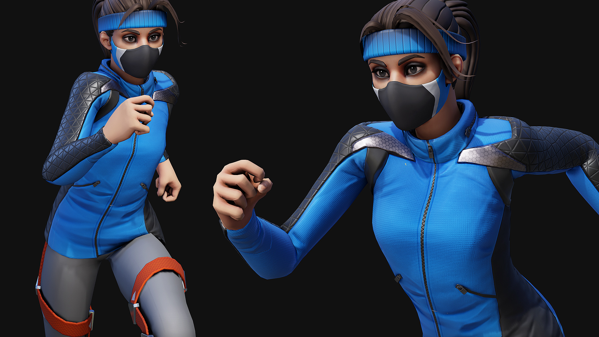 健身运动员女性角色 虚幻4 ue4 Workout Set for Stylized Female