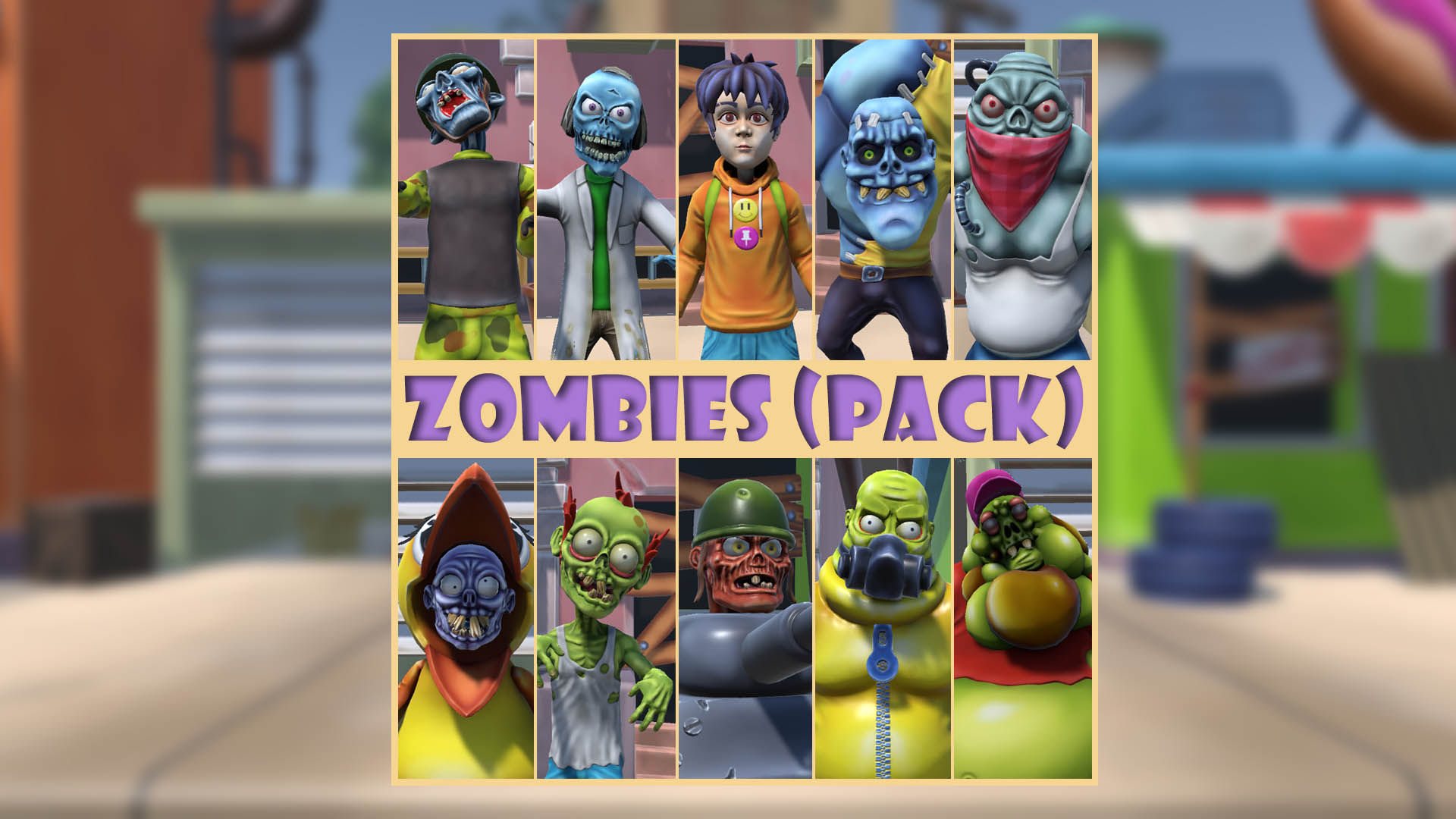 卡通 低模 僵尸 丧尸 角色 动画 虚幻4 UE4 Cartoon Zombies Pack