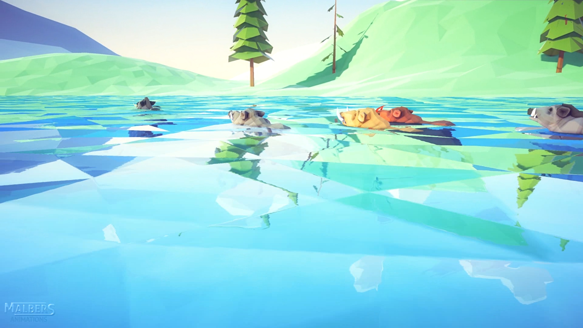 卡通低模野猪山猪动物游戏角色含动画 虚幻4 ue4 Poly Art Boar插图2