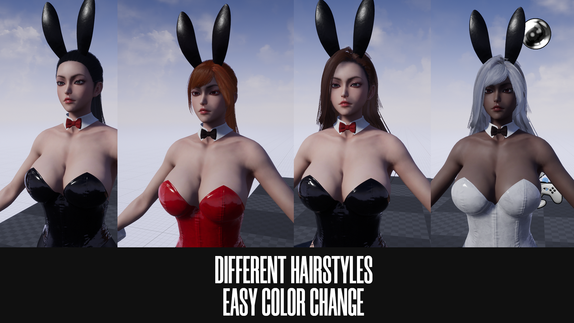 酒吧俱乐部兔女郎游戏角色重定向带表情 虚幻4 ue4 Bunny Girl插图4