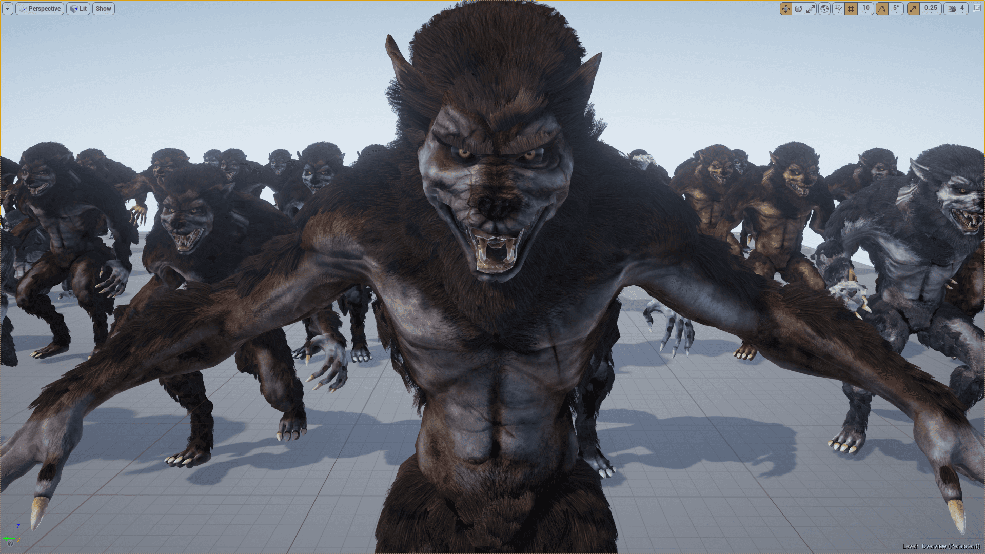 狼人 怪兽 动画 角色 虚幻4 UE4 Animated Werewolf插图3