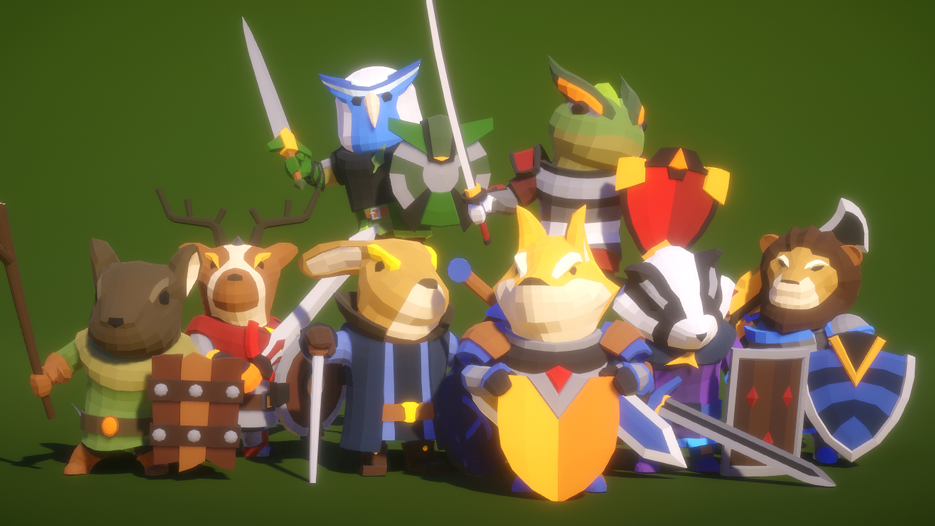 动物 骑士 卡通 角色 虚幻4 UE4 Modular Animal Knights Polyart