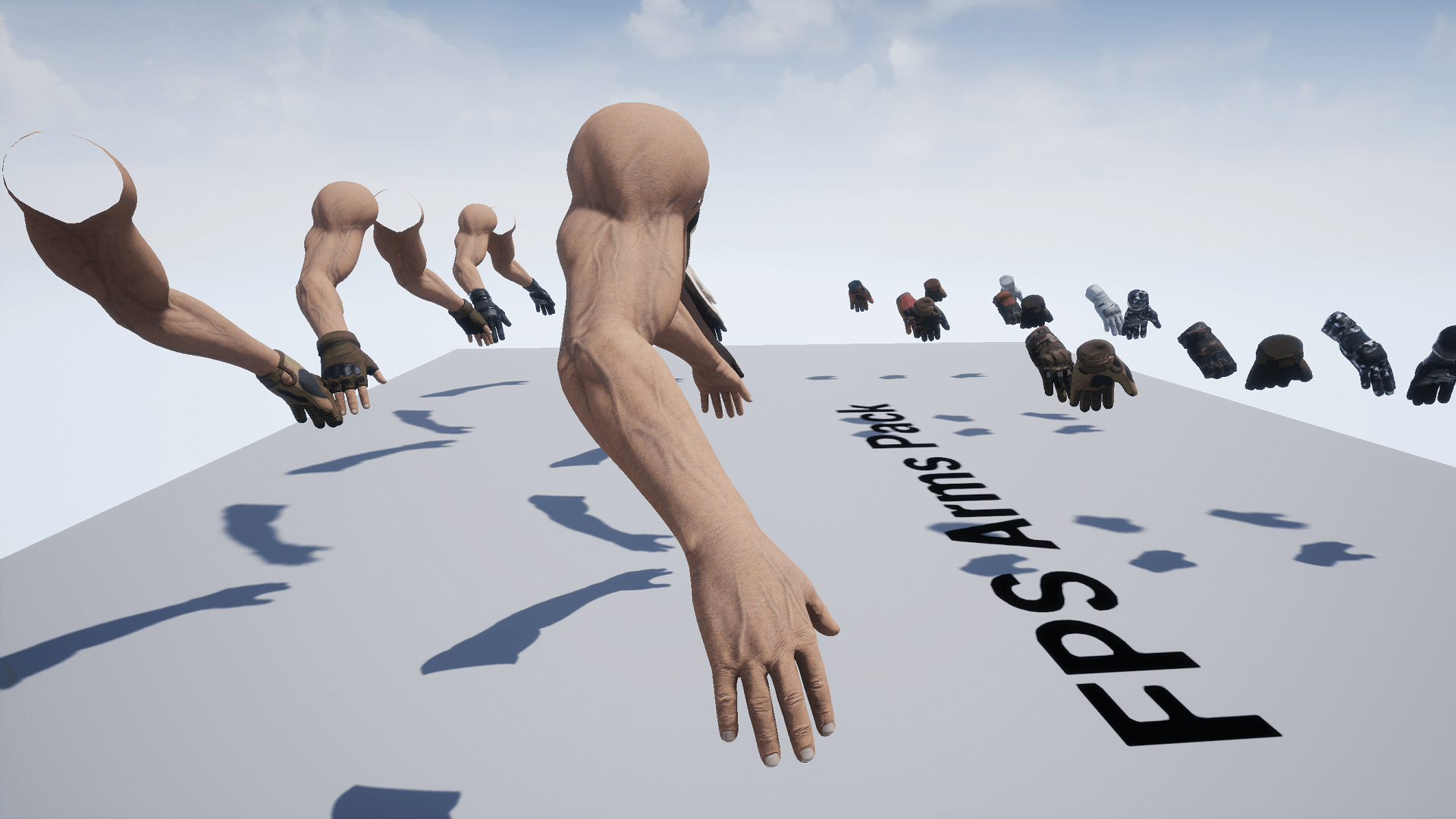 第一人称射击游戏手臂手套角色重定向 虚幻4 ue4 FPS Arms Pack插图9