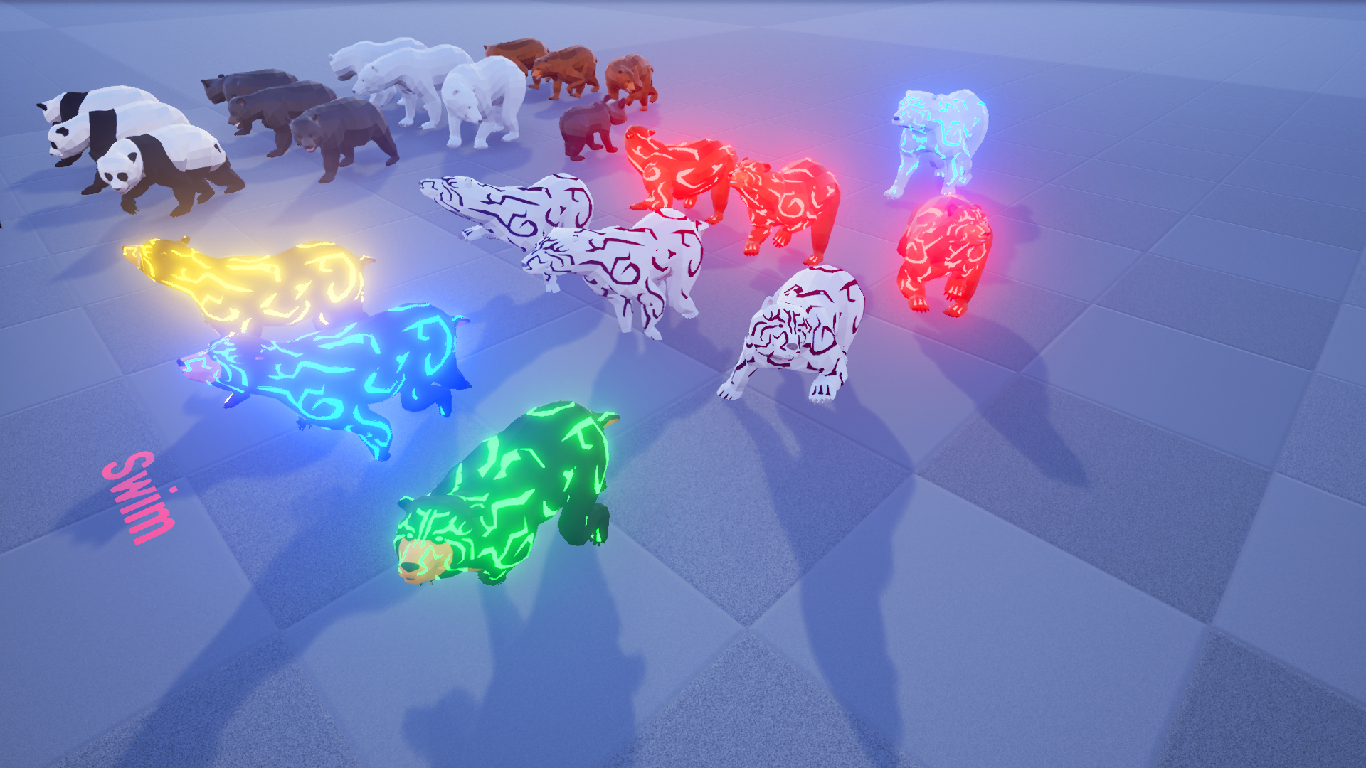 低模卡通熊猫棕熊北极熊游戏角色含动画 虚幻4 ue4 Poly Art Bear插图1