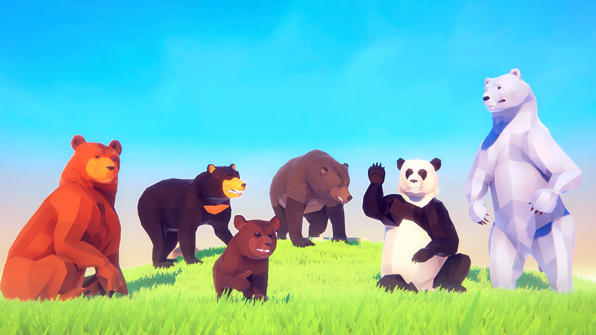 低模卡通熊猫棕熊北极熊游戏角色含动画 虚幻4 ue4 Poly Art Bear插图13