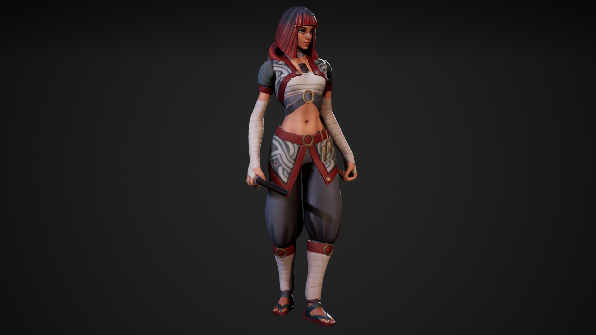 卡通女性剑士战士角色含动画 虚幻4 ue4 Yuko Stylized Character插图3