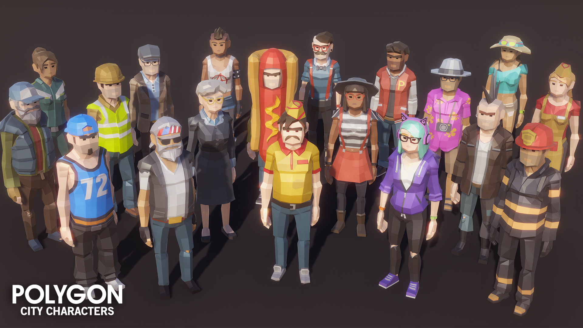 卡通 城市 居民 角色 动画 虚幻4 UE4 POLYGON City Characters