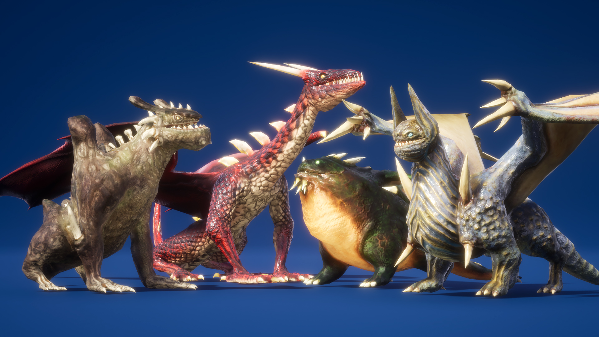 怪物龙族怪物角色含动画 虚幻4 ue4 Dragon for Boss Monster PBR