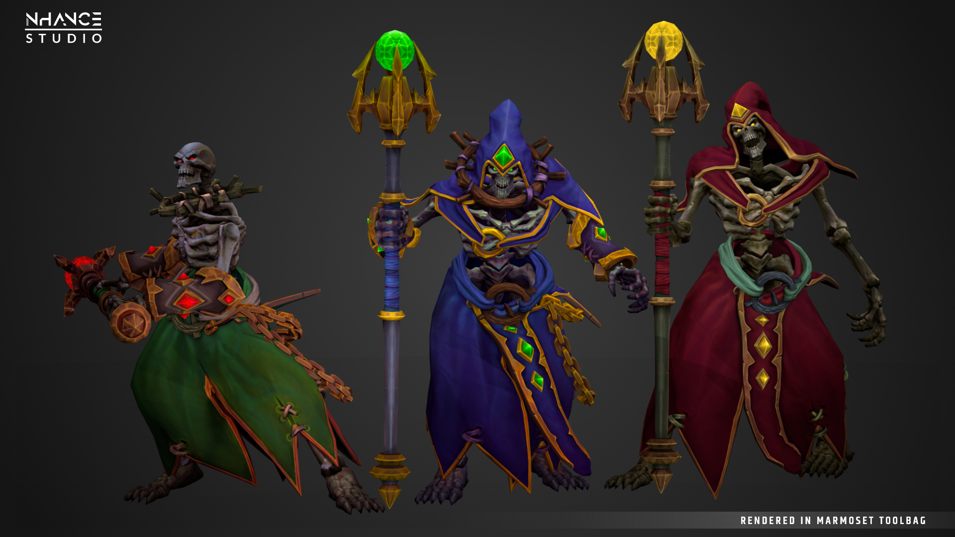 骷髅 法师 角色 虚幻4 UE4 Modular Fantasy Stylized Skeleton Wizard Hero