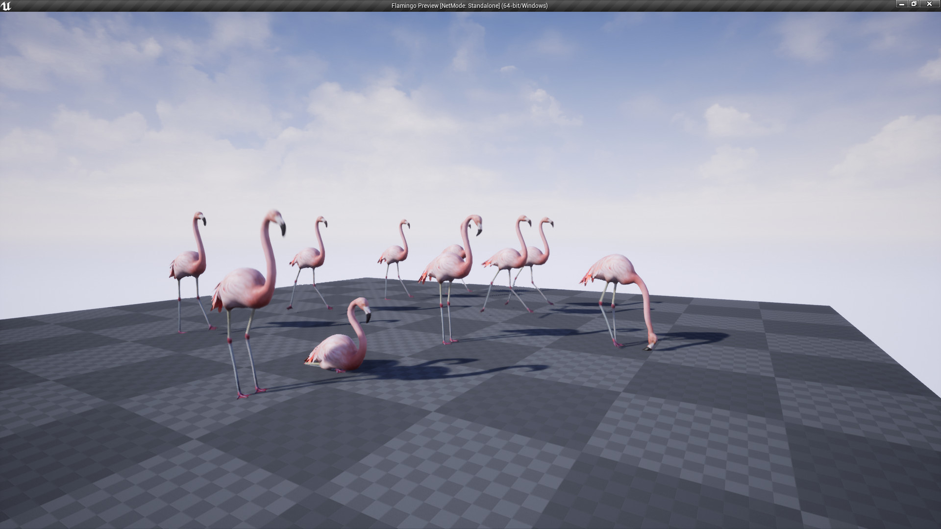 火烈鸟鸟类禽类动物游戏角色含动画 虚幻4 ue4 Flamingo Animated插图3