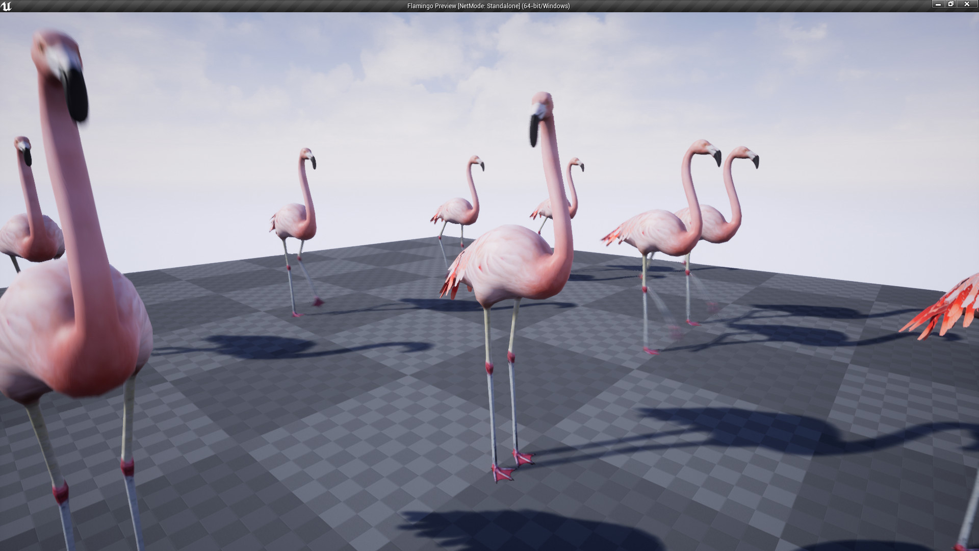 火烈鸟鸟类禽类动物游戏角色含动画 虚幻4 ue4 Flamingo Animated插图4