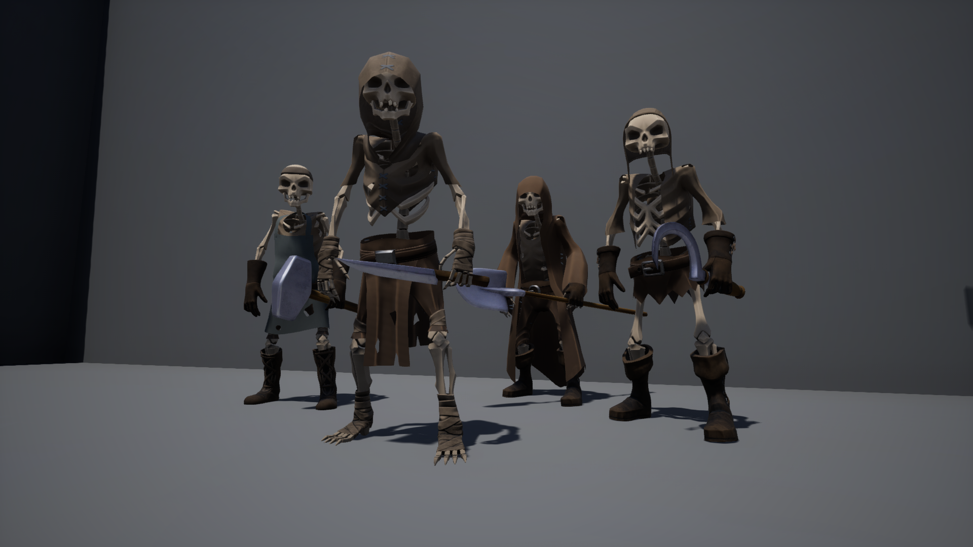 卡通低模骷髅村民角色 虚幻4 ue4 Stylized Modular Skeletons