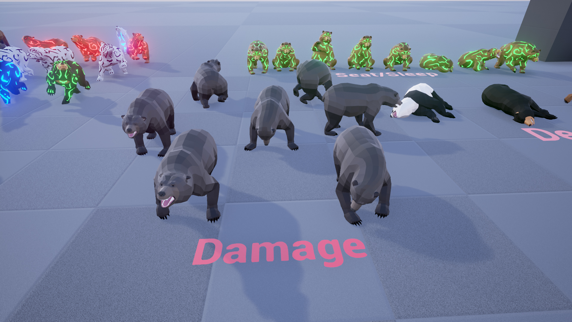 低模卡通熊猫棕熊北极熊游戏角色含动画 虚幻4 ue4 Poly Art Bear插图4