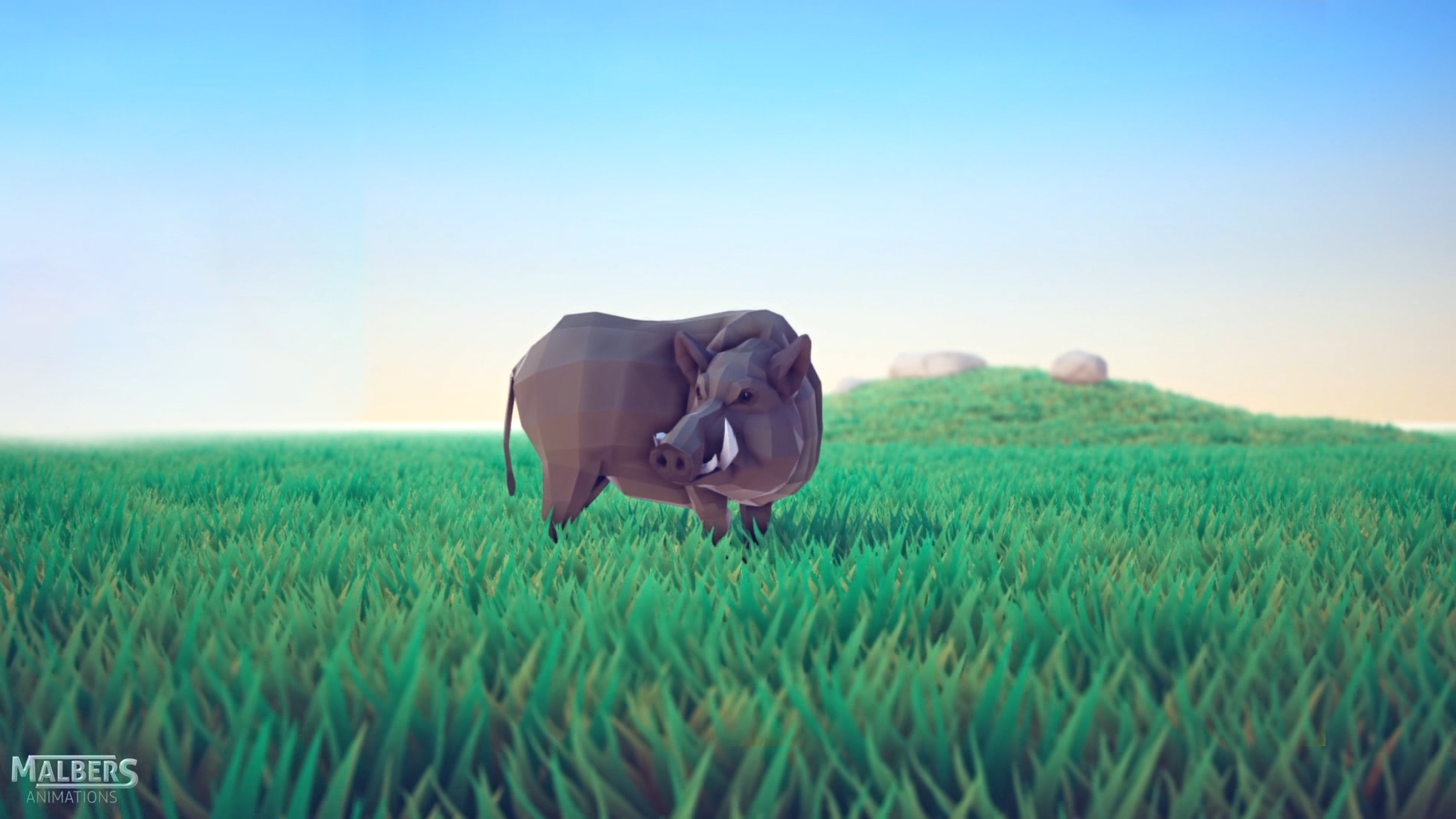卡通低模野猪山猪动物游戏角色含动画 虚幻4 ue4 Poly Art Boar插图5
