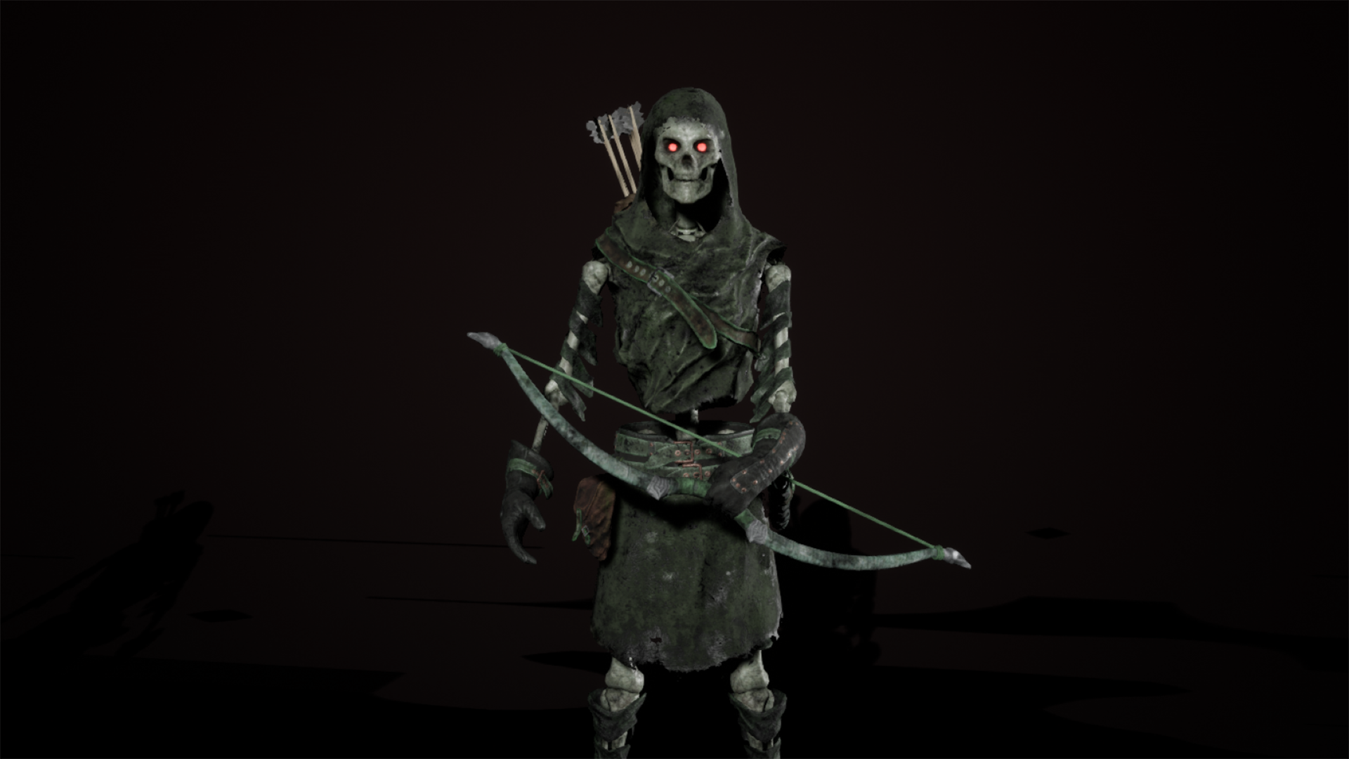 骷髅亡灵弓箭手射手游戏反派小兵角色 虚幻4 ue4 Skeleton archer