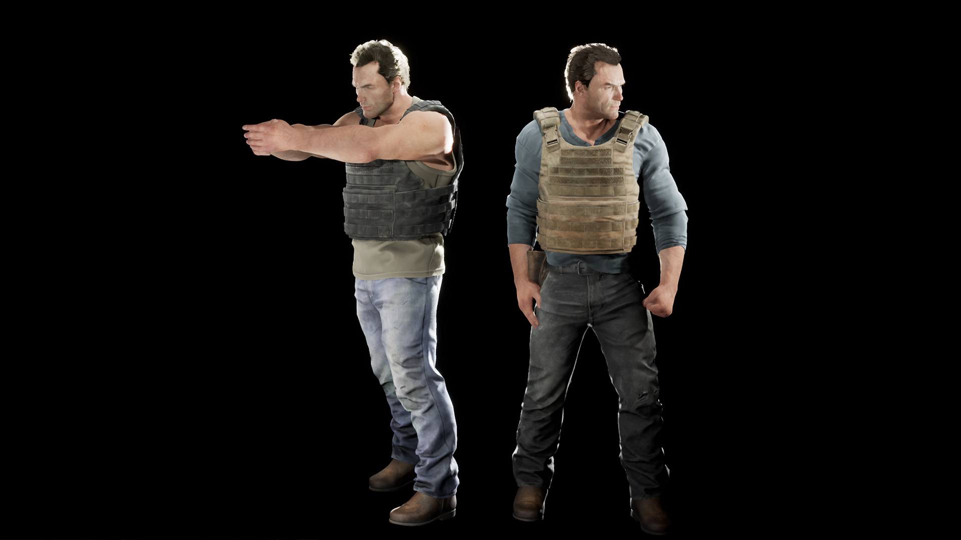 雇佣兵 角色 动画 虚幻4 UE4 Male Realistic Character Pack 01插图1