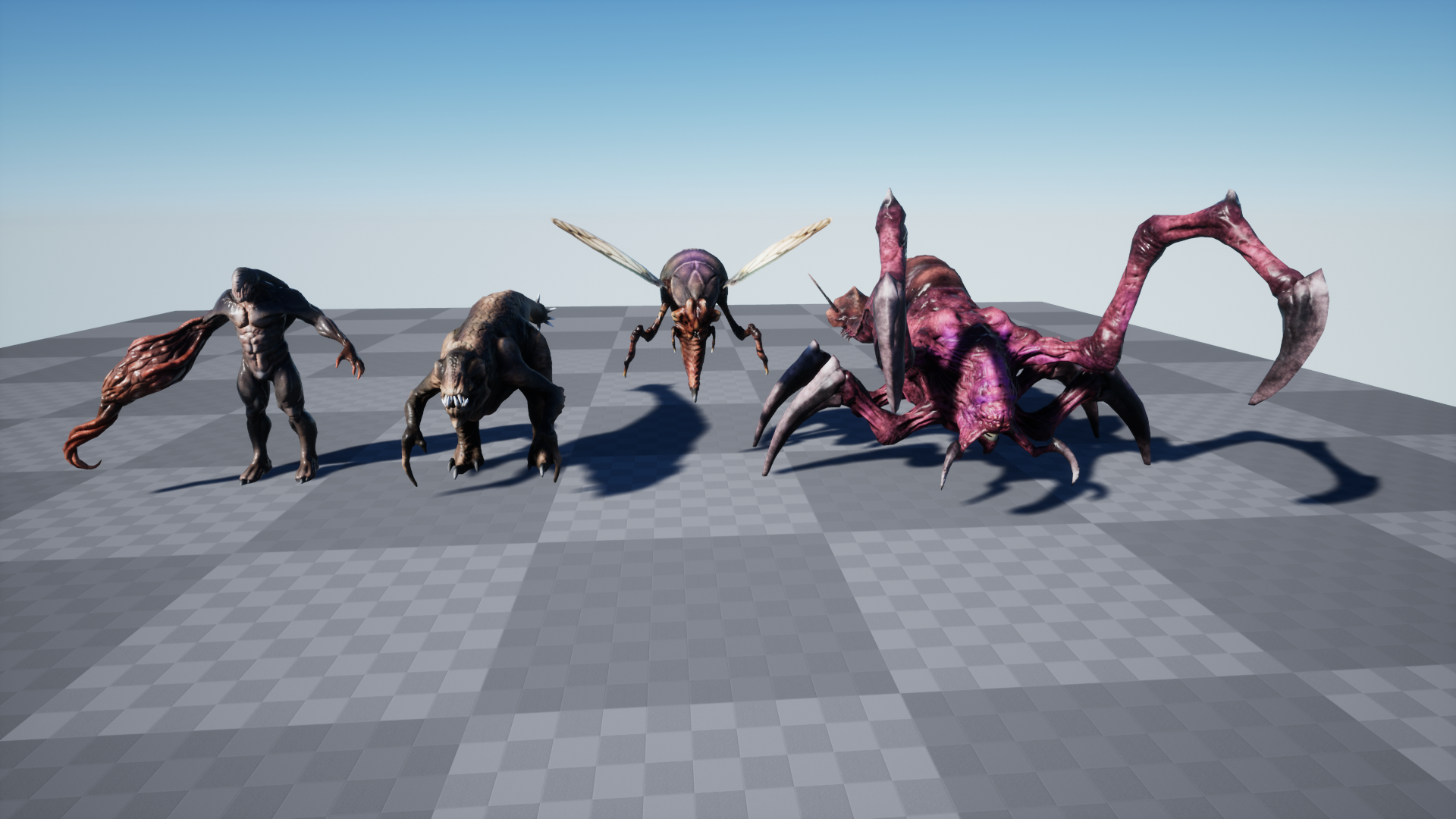 反派变异体怪物游戏角色含动画 虚幻4 ue4 Creatures Mega Pack插图3