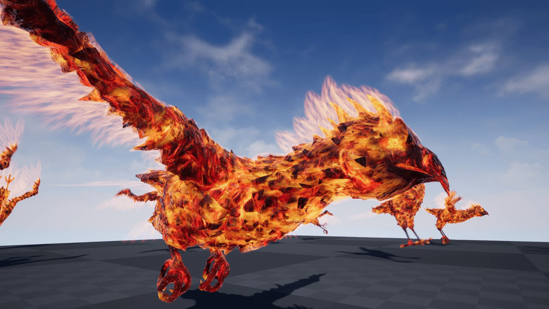 火凤凰元素魔法传说飞行生物游戏角色含动画 虚幻4 ue4 Phoenix