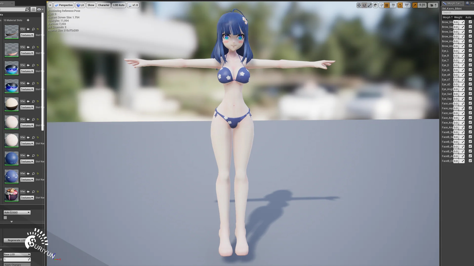 卡通动漫二次元JK和服睡衣女忍者游戏角色含动画 虚幻4 ue4 Kaoru插图3