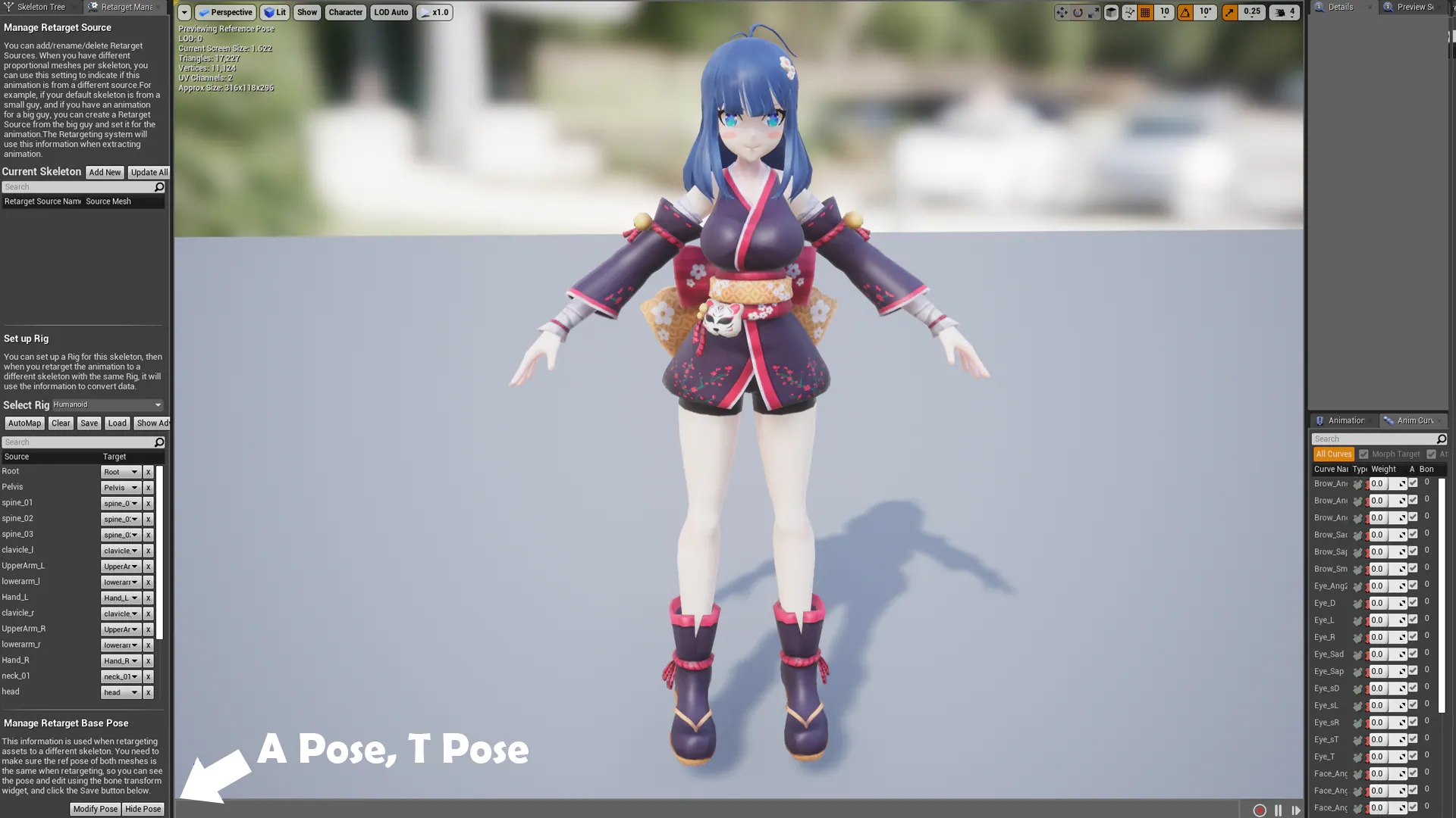 卡通动漫二次元JK和服睡衣女忍者游戏角色含动画 虚幻4 ue4 Kaoru插图5