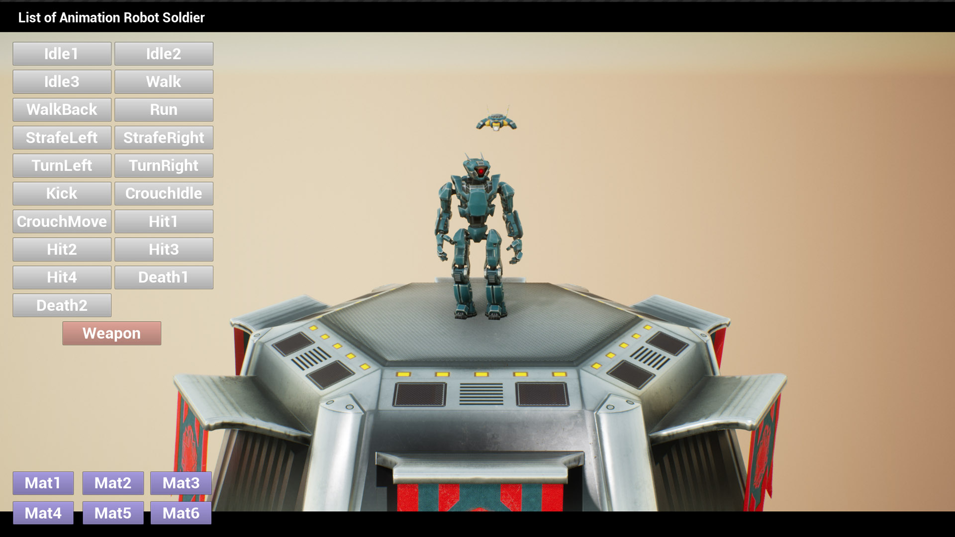 低模卡通科幻机器人士兵游戏角色含动画 虚幻4 ue4 Robot Soldier插图1