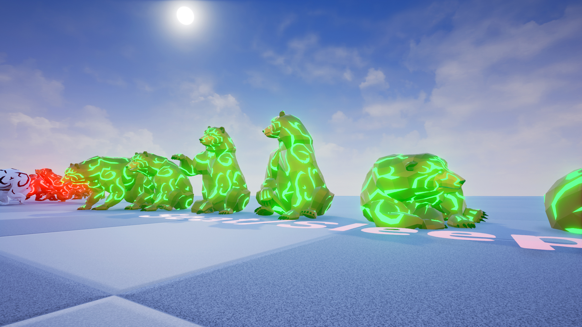 低模卡通熊猫棕熊北极熊游戏角色含动画 虚幻4 ue4 Poly Art Bear插图5