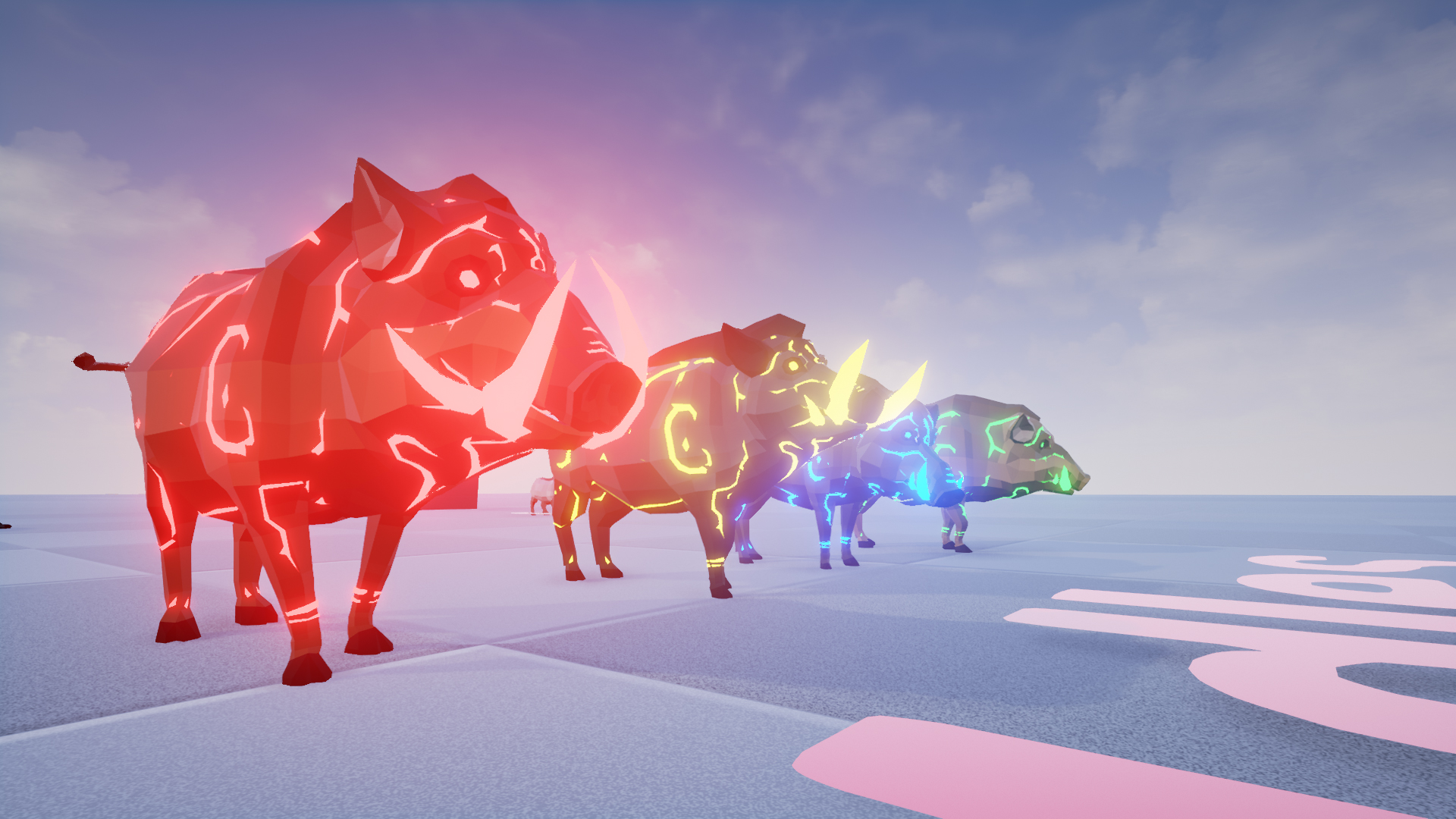 卡通低模野猪山猪动物游戏角色含动画 虚幻4 ue4 Poly Art Boar插图9