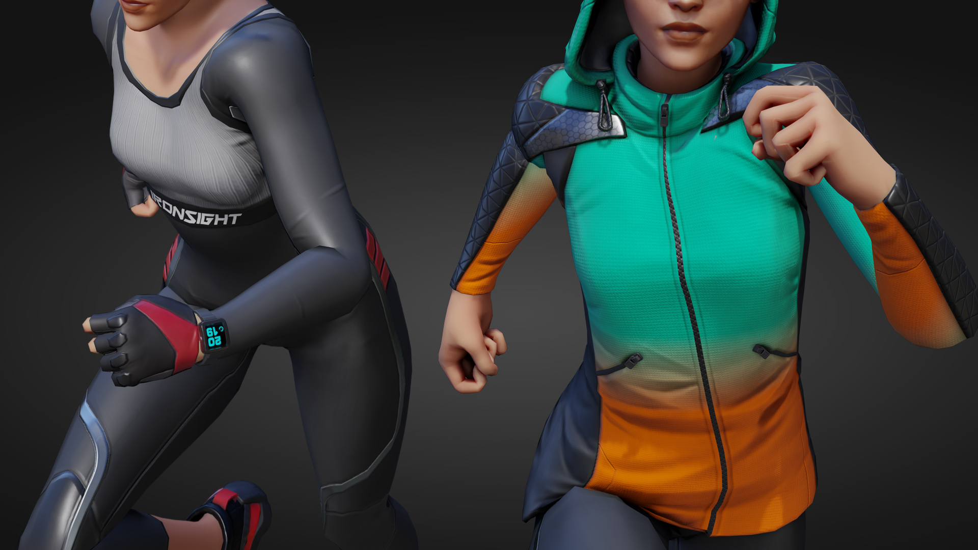 健身运动员女性角色 虚幻4 ue4 Workout Set for Stylized Female插图3