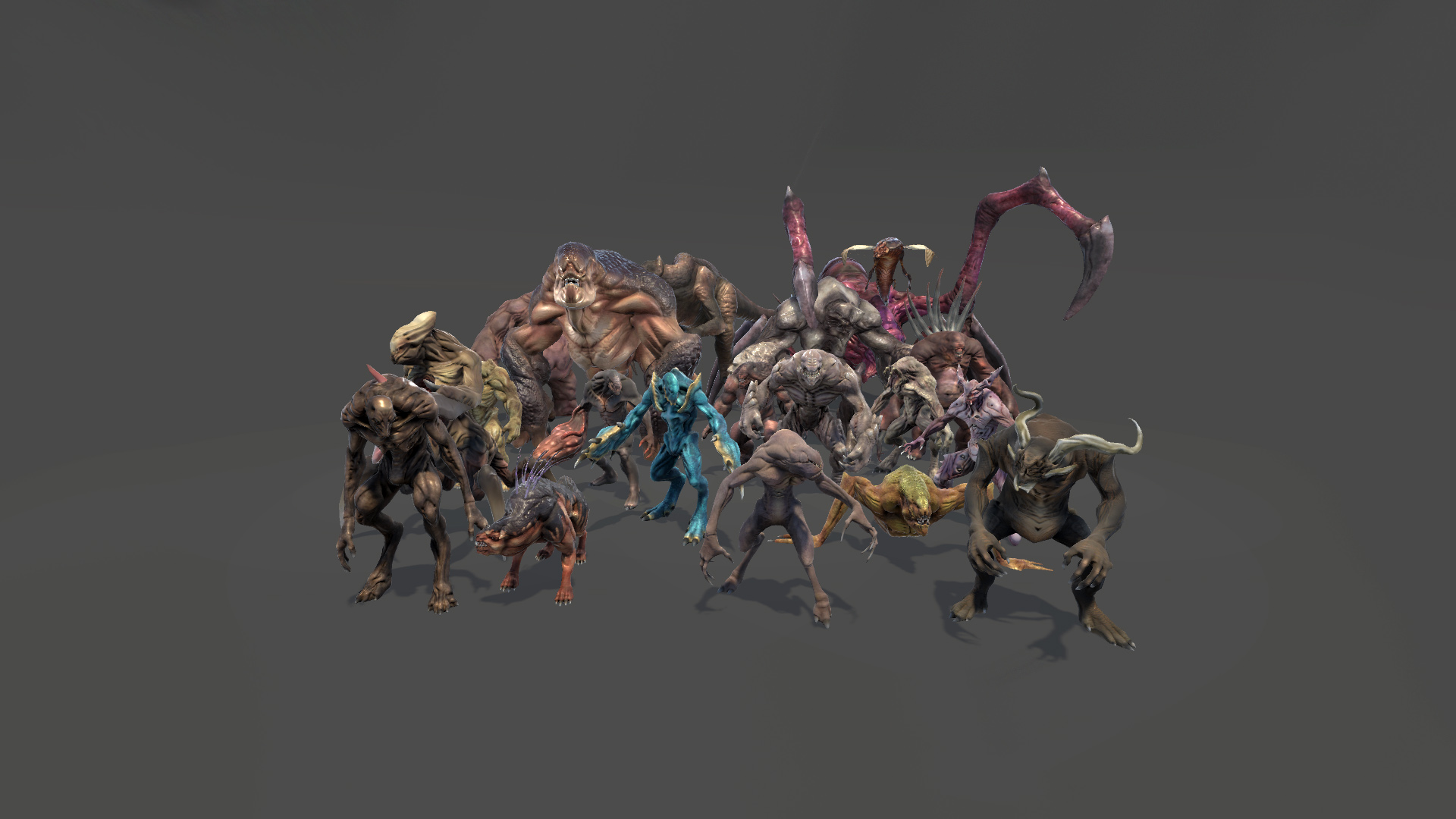 反派变异体怪物游戏角色含动画 虚幻4 ue4 Creatures Mega Pack