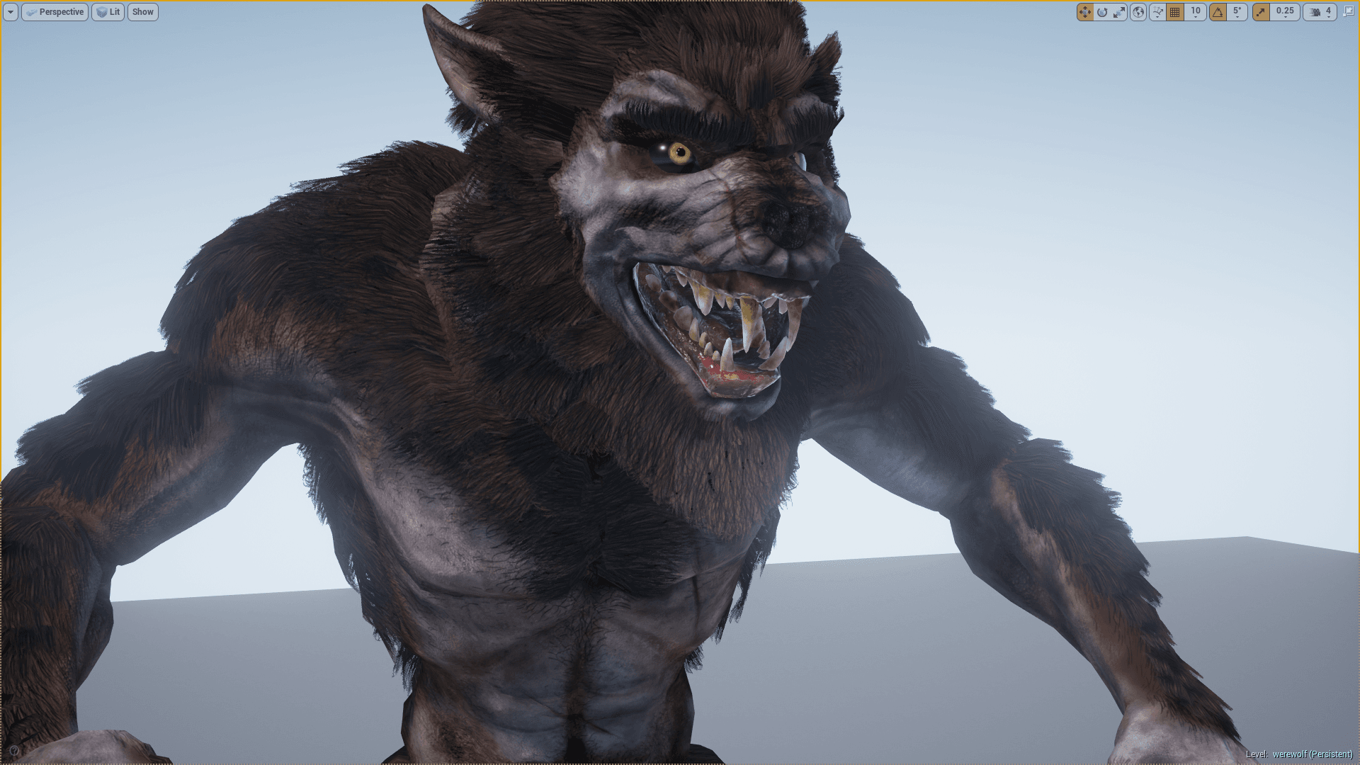 狼人 怪兽 动画 角色 虚幻4 UE4 Animated Werewolf插图1