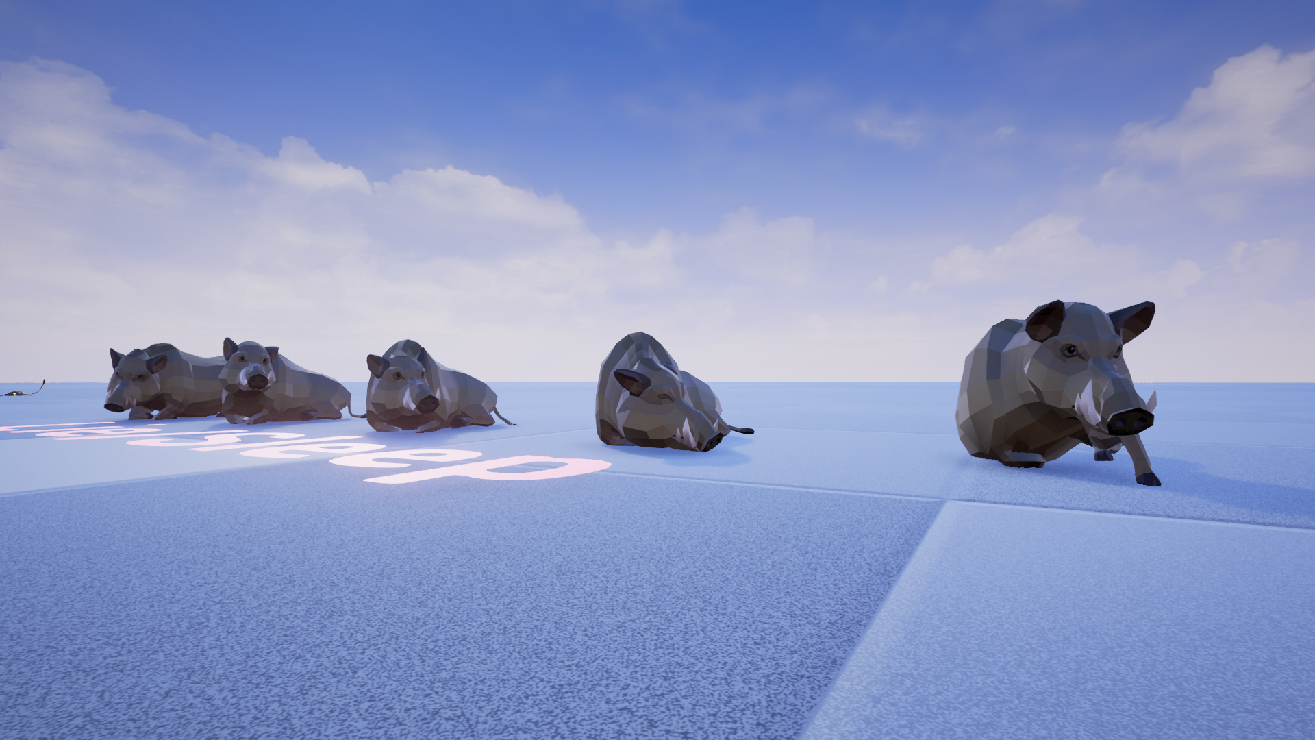 卡通低模野猪山猪动物游戏角色含动画 虚幻4 ue4 Poly Art Boar插图7