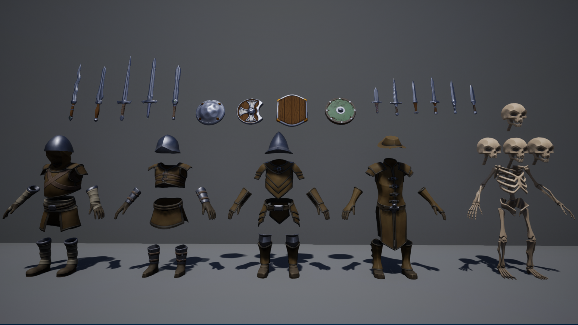 Stylized Modular Skeletons 虚幻4 UE4 模块化 僵尸 小兵 角色插图3