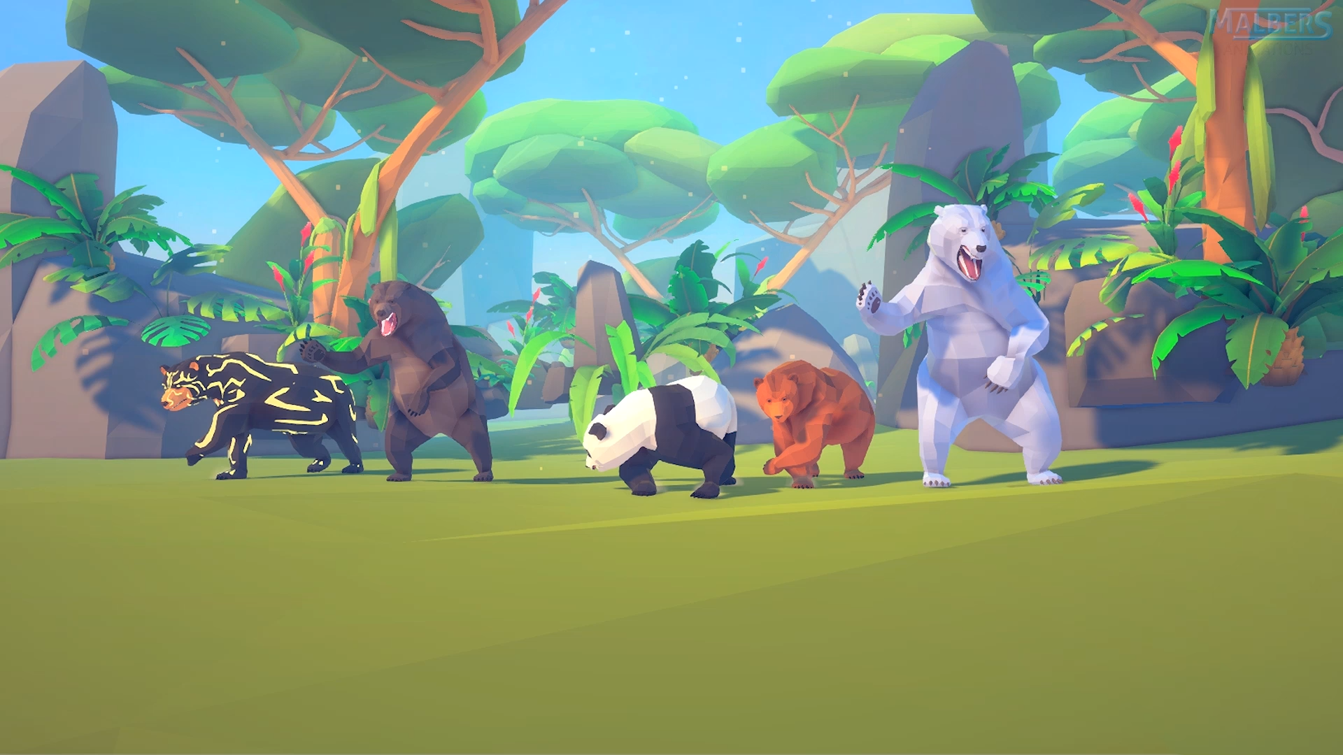 低模卡通熊猫棕熊北极熊游戏角色含动画 虚幻4 ue4 Poly Art Bear插图12