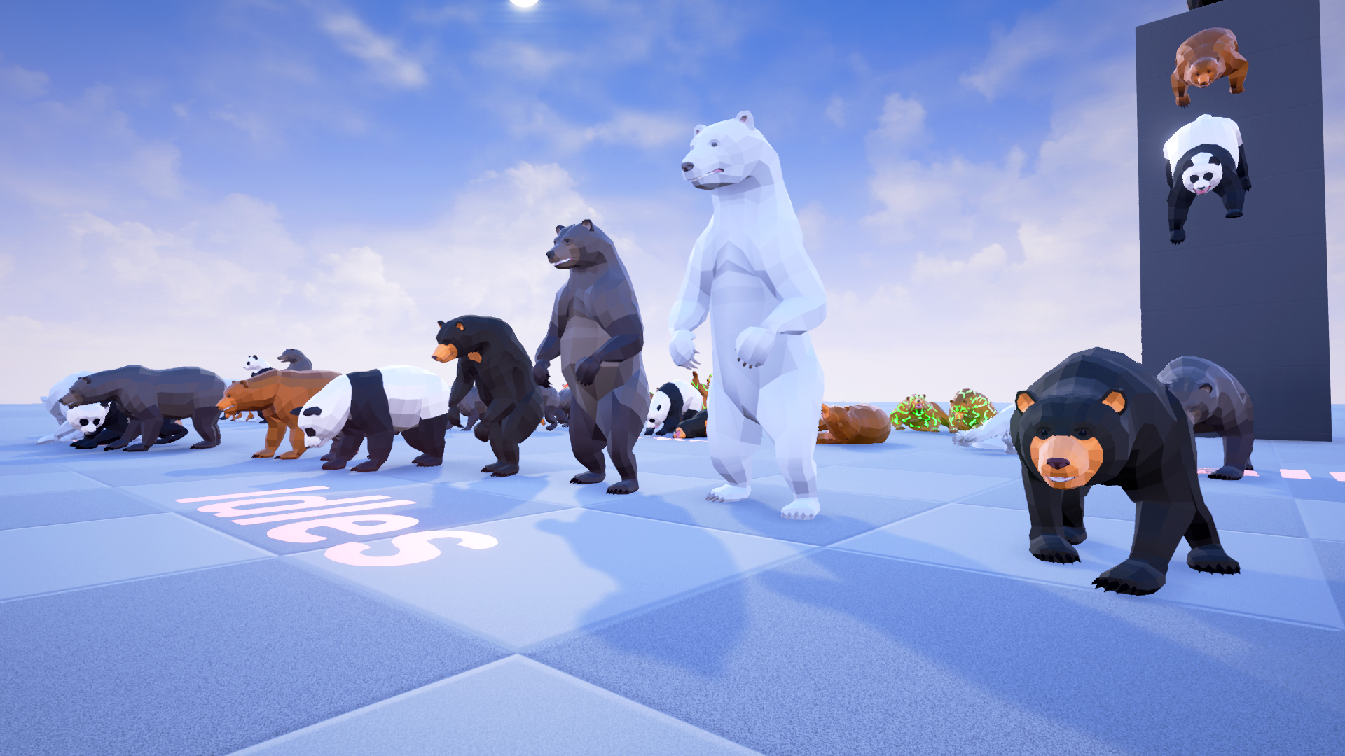 低模卡通熊猫棕熊北极熊游戏角色含动画 虚幻4 ue4 Poly Art Bear插图10