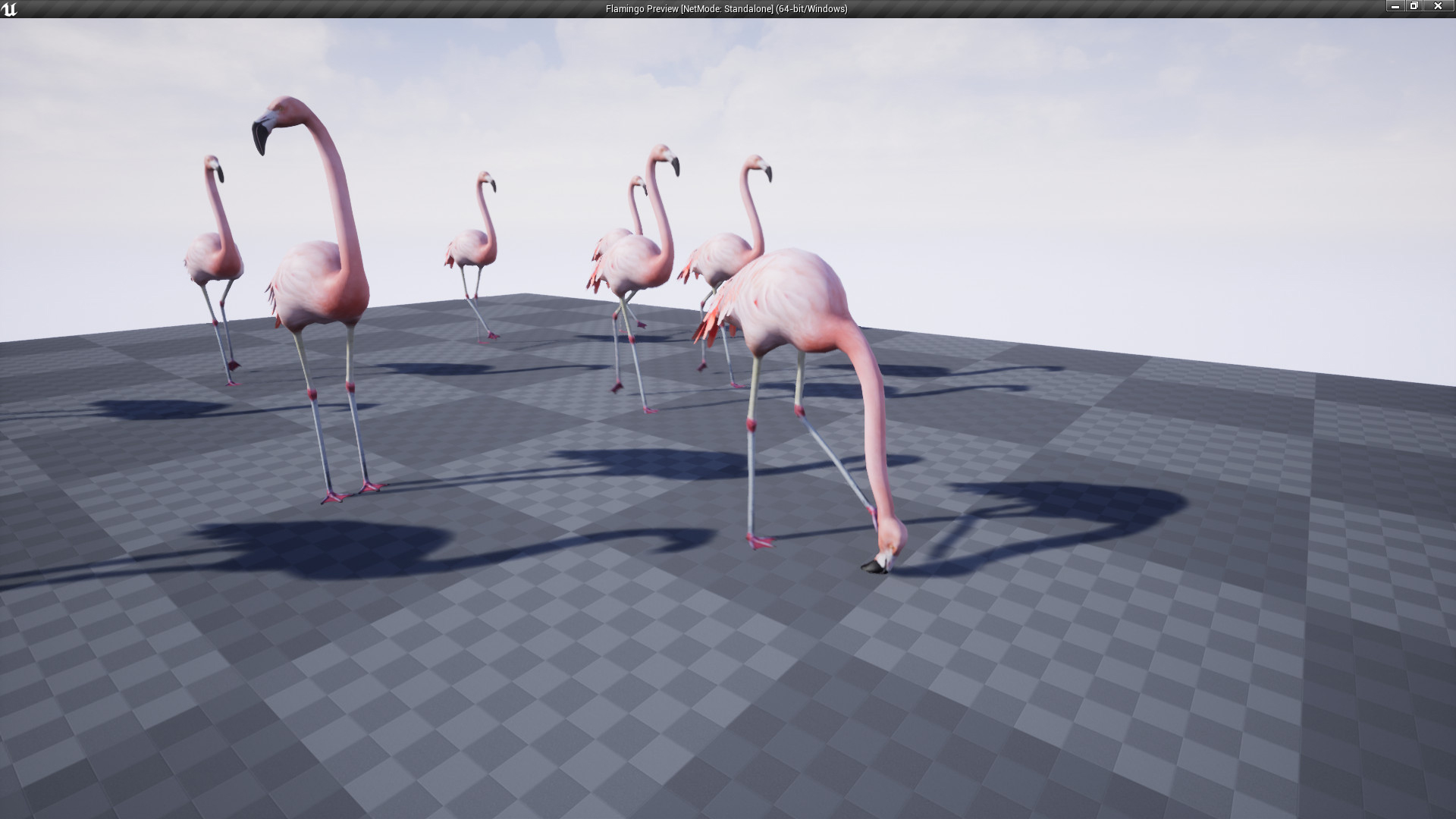 火烈鸟鸟类禽类动物游戏角色含动画 虚幻4 ue4 Flamingo Animated插图6