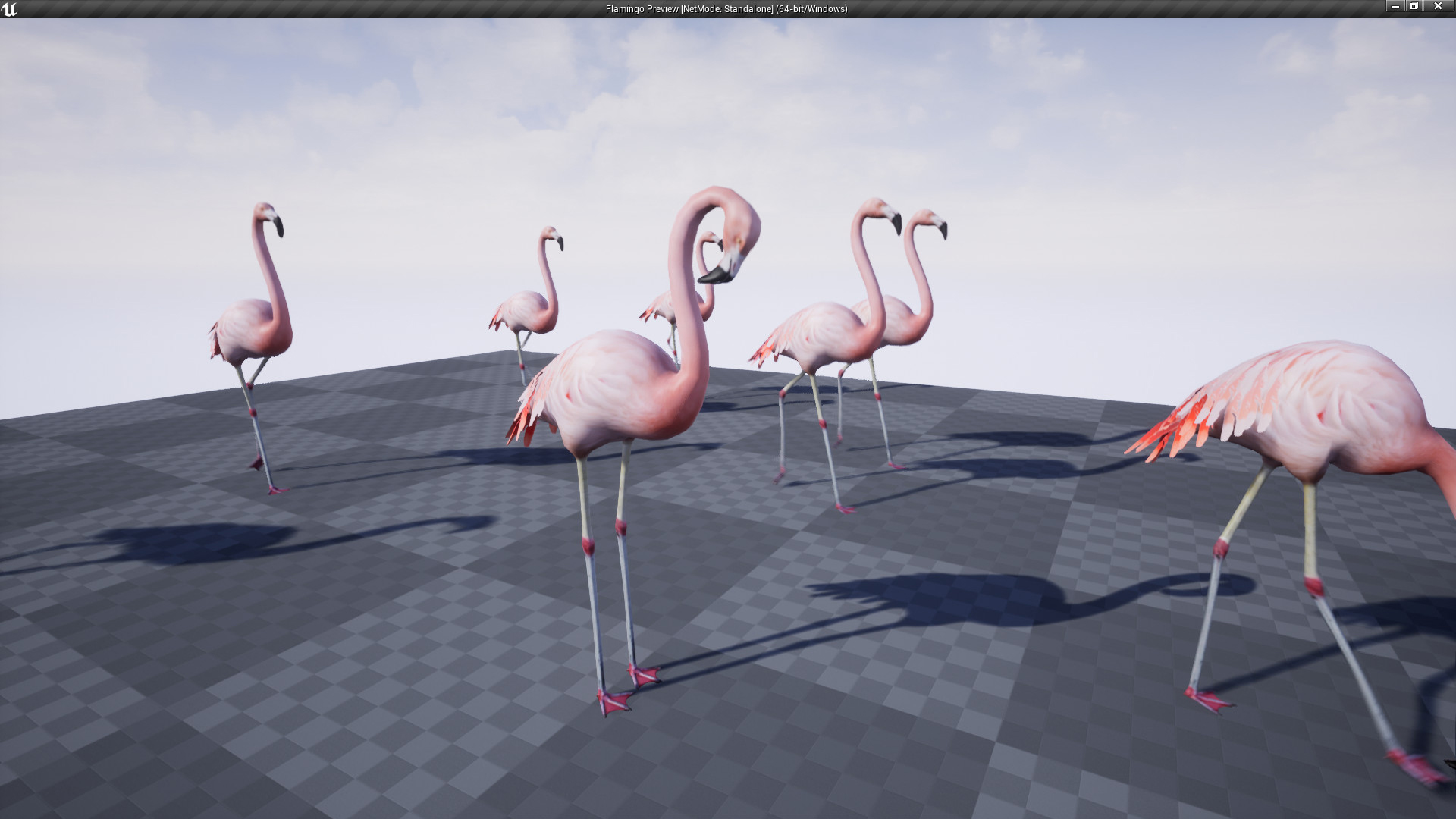 火烈鸟鸟类禽类动物游戏角色含动画 虚幻4 ue4 Flamingo Animated插图5