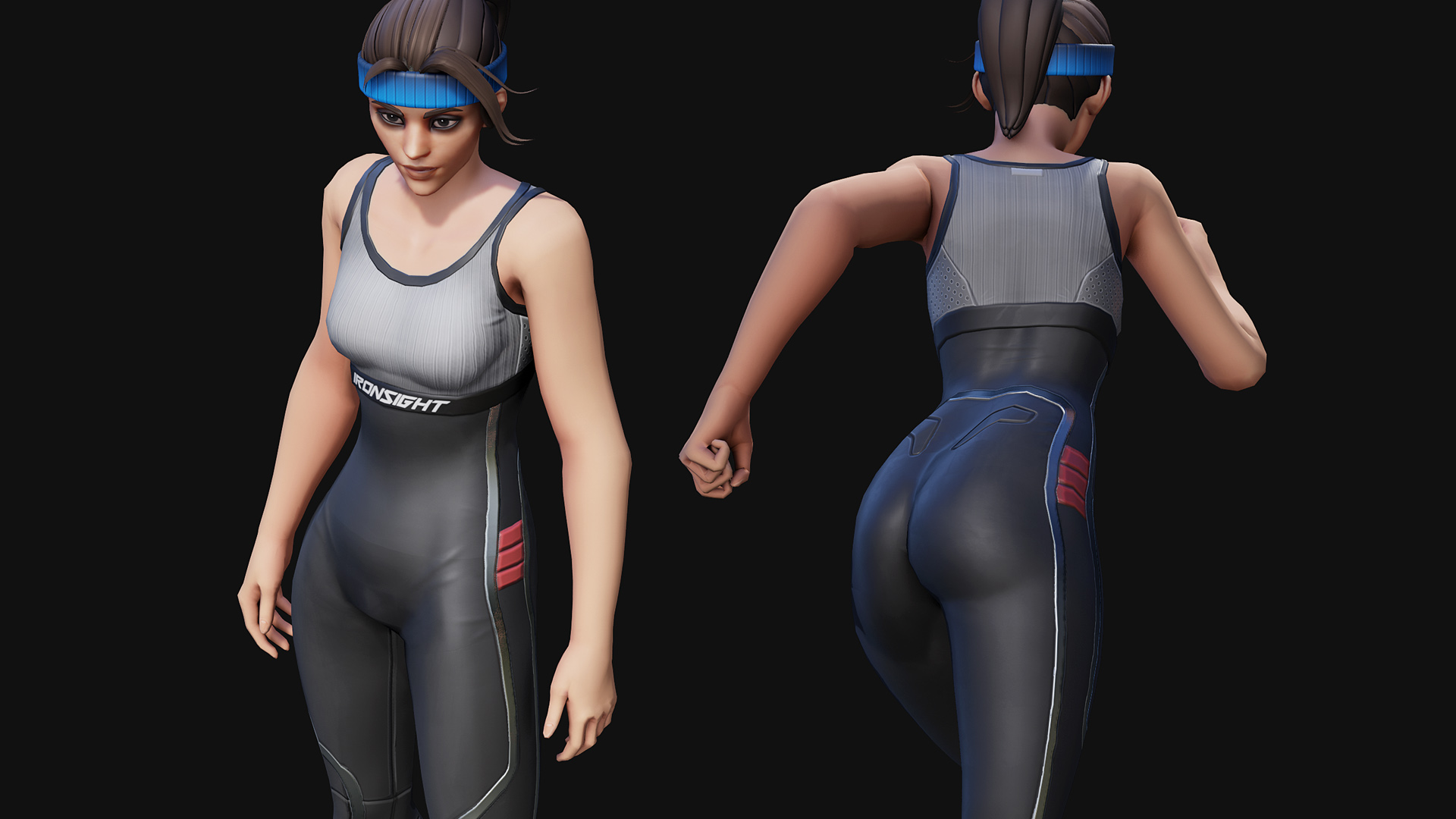 健身运动员女性角色 虚幻4 ue4 Workout Set for Stylized Female插图10